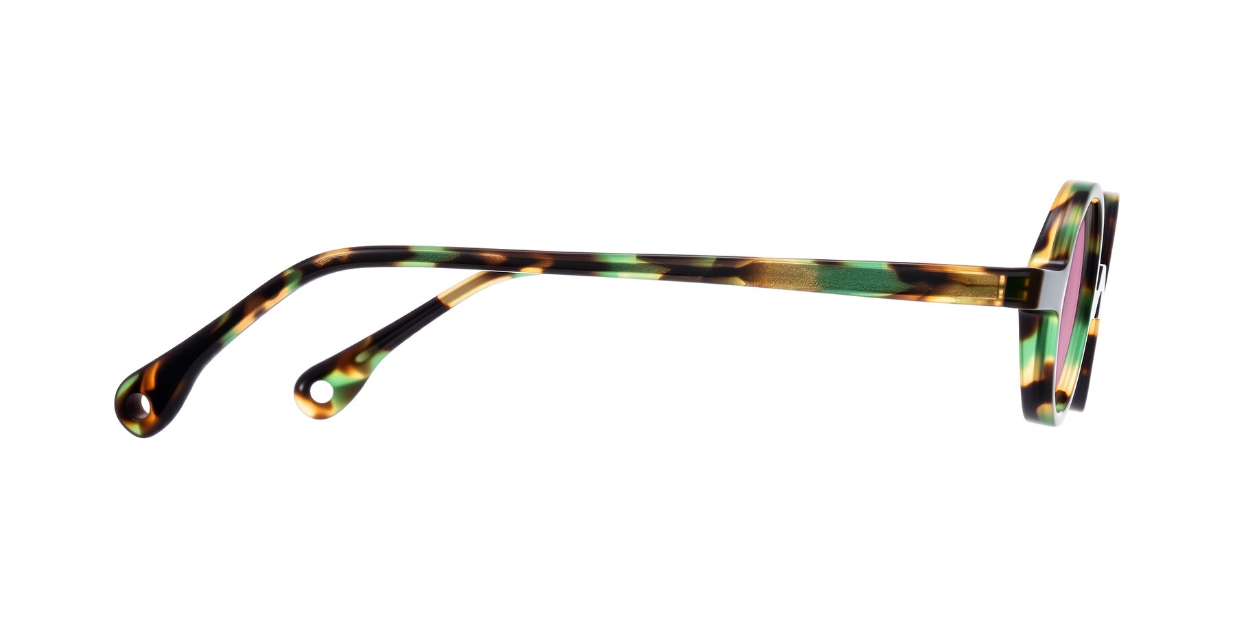Side of Hominid in Green Tortoise with Medium Wine Tinted Lenses