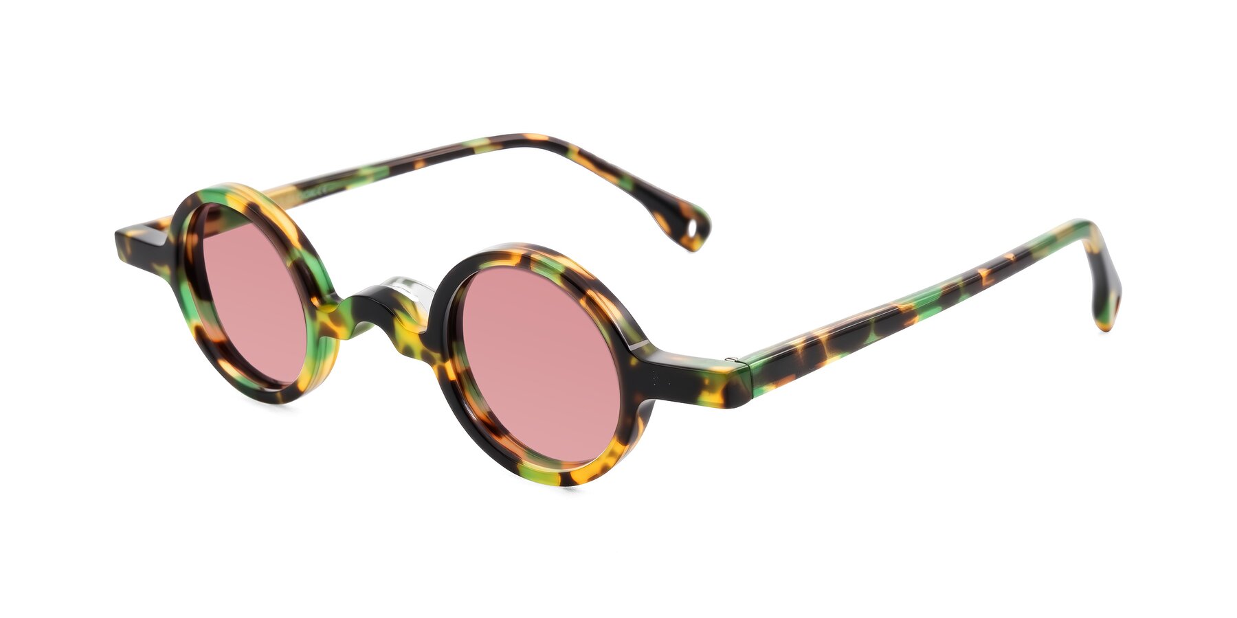 Angle of Hominid in Green Tortoise with Medium Garnet Tinted Lenses