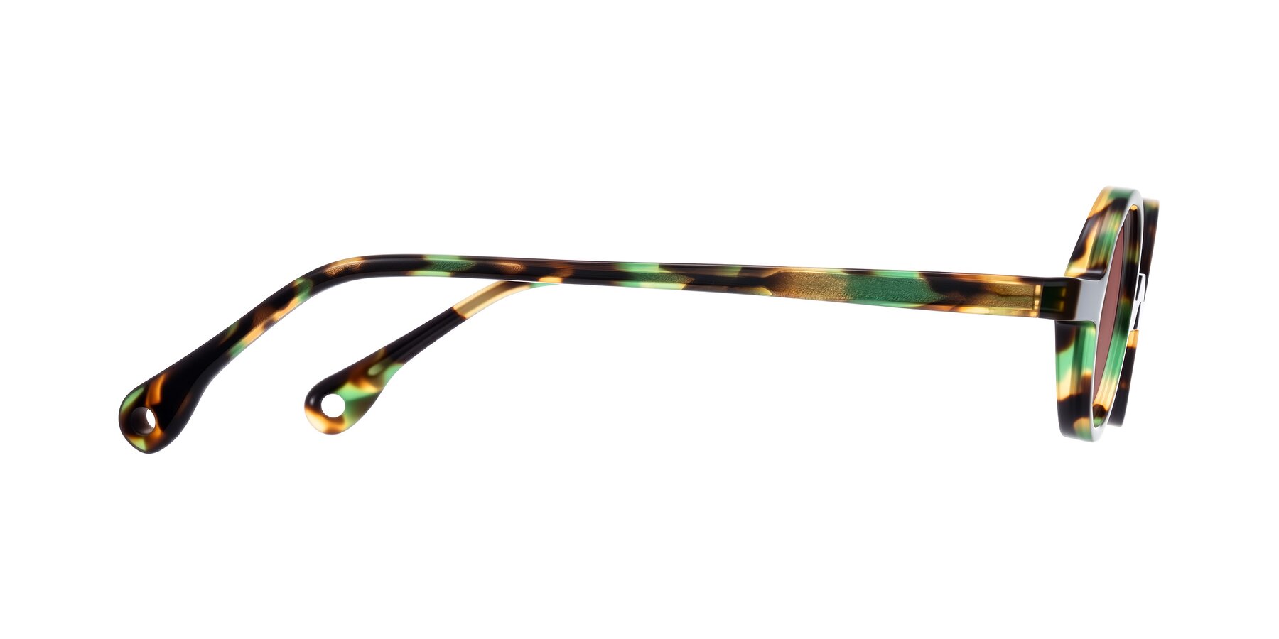 Side of Hominid in Green Tortoise with Garnet Tinted Lenses