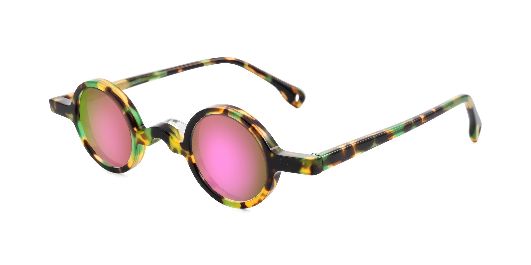 Angle of Hominid in Green Tortoise with Pink Mirrored Lenses