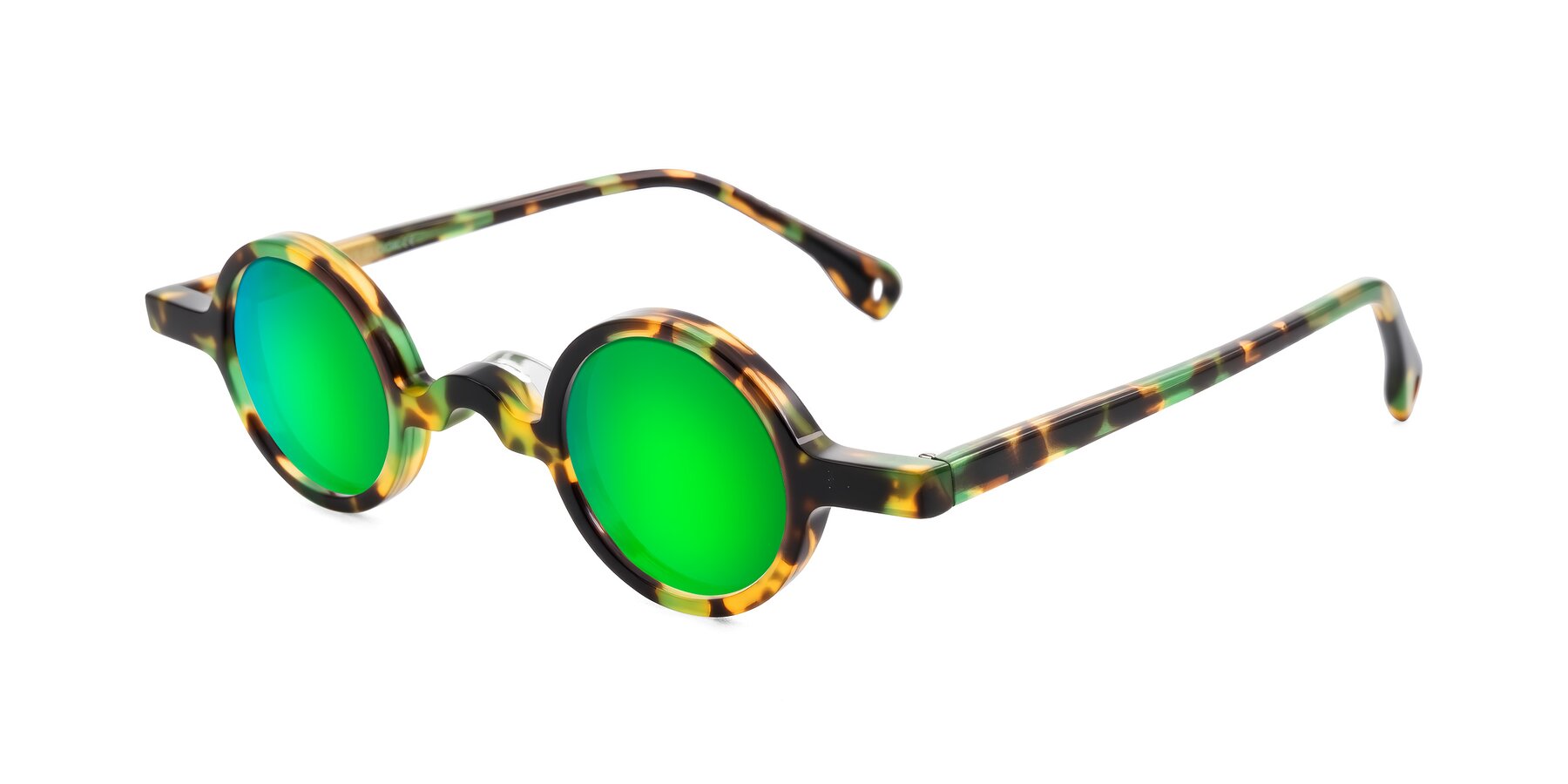 Angle of Hominid in Green Tortoise with Green Mirrored Lenses
