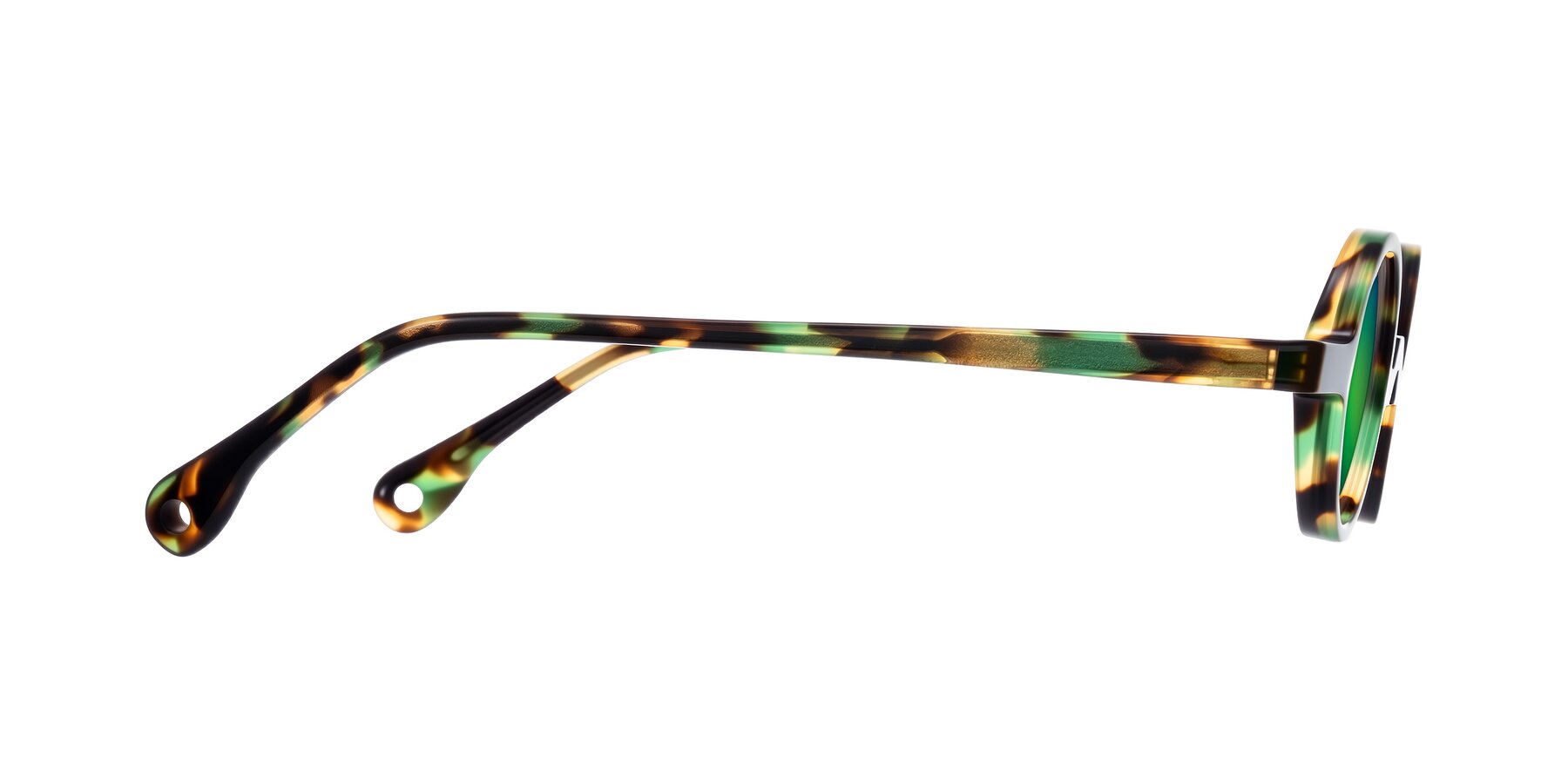 Side of Hominid in Green Tortoise with Green Mirrored Lenses