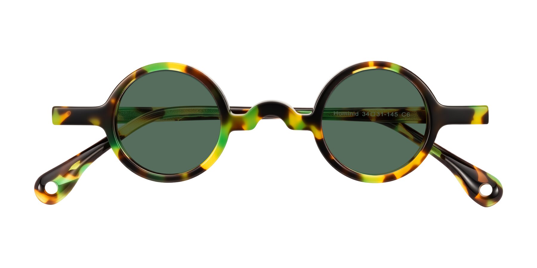 Folded Front of Hominid in Green Tortoise with Green Polarized Lenses