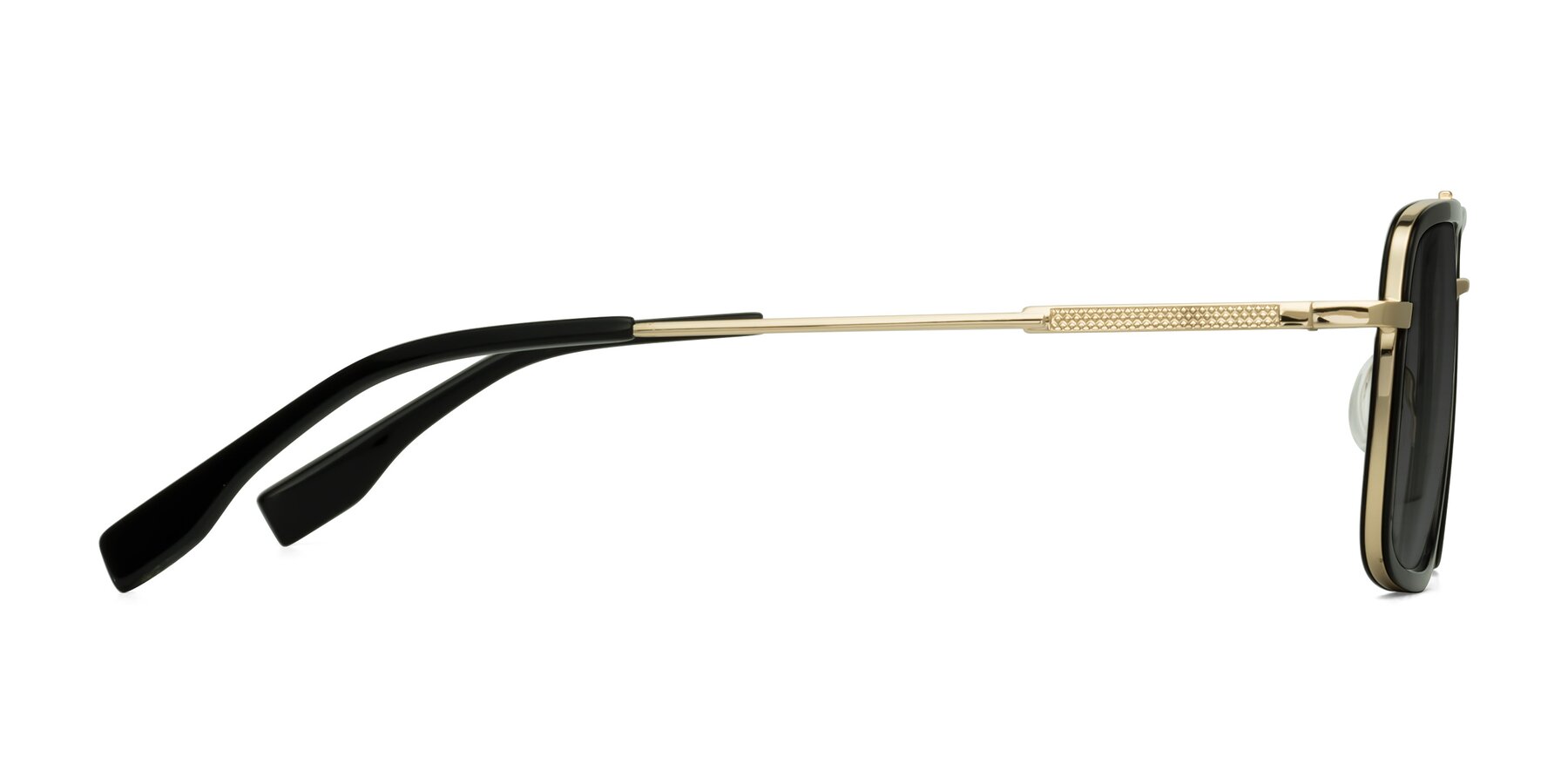 Side of Tulip in Black-Gold with Gray Tinted Lenses