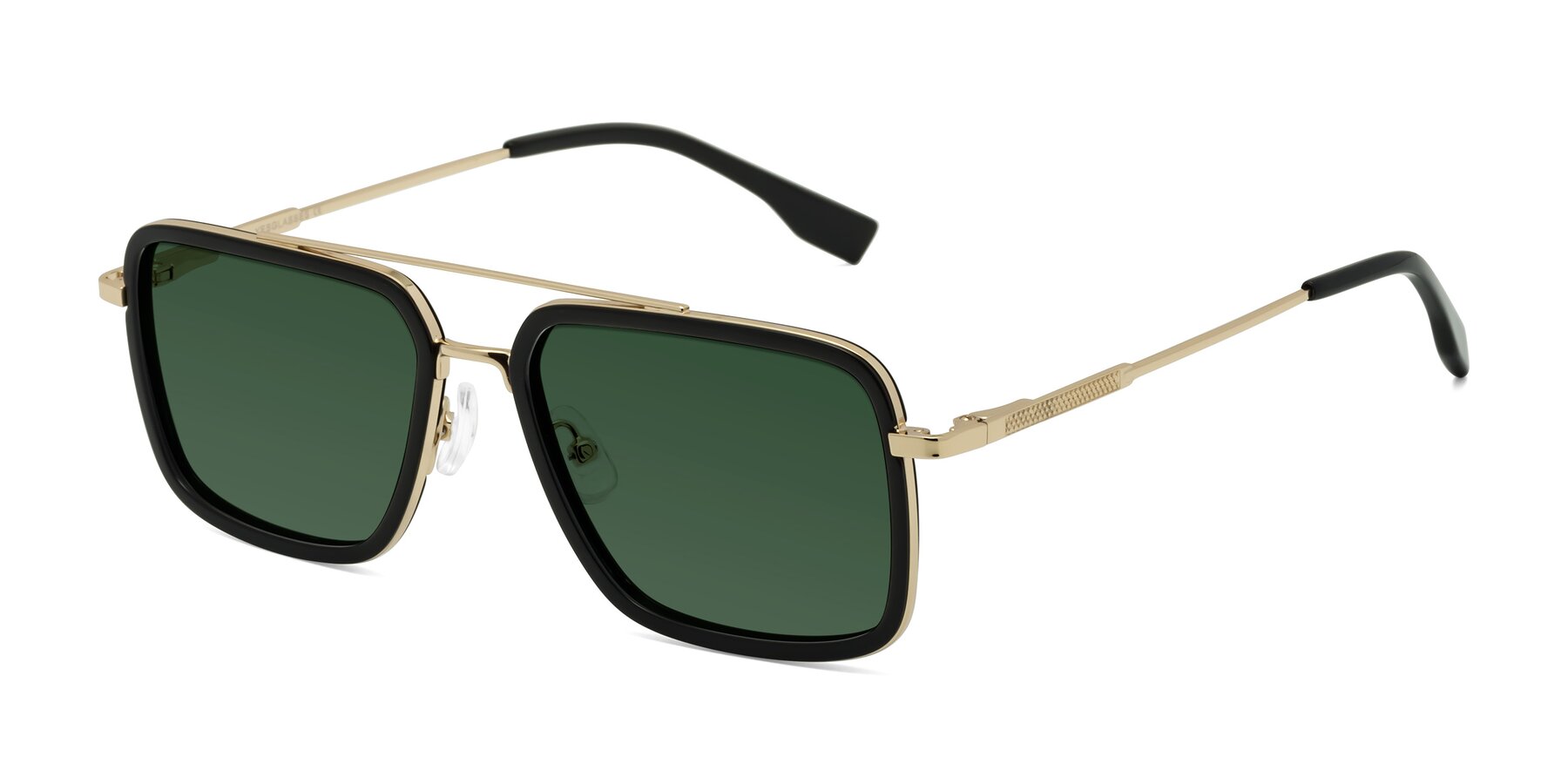 Angle of Tulip in Black-Gold with Green Tinted Lenses