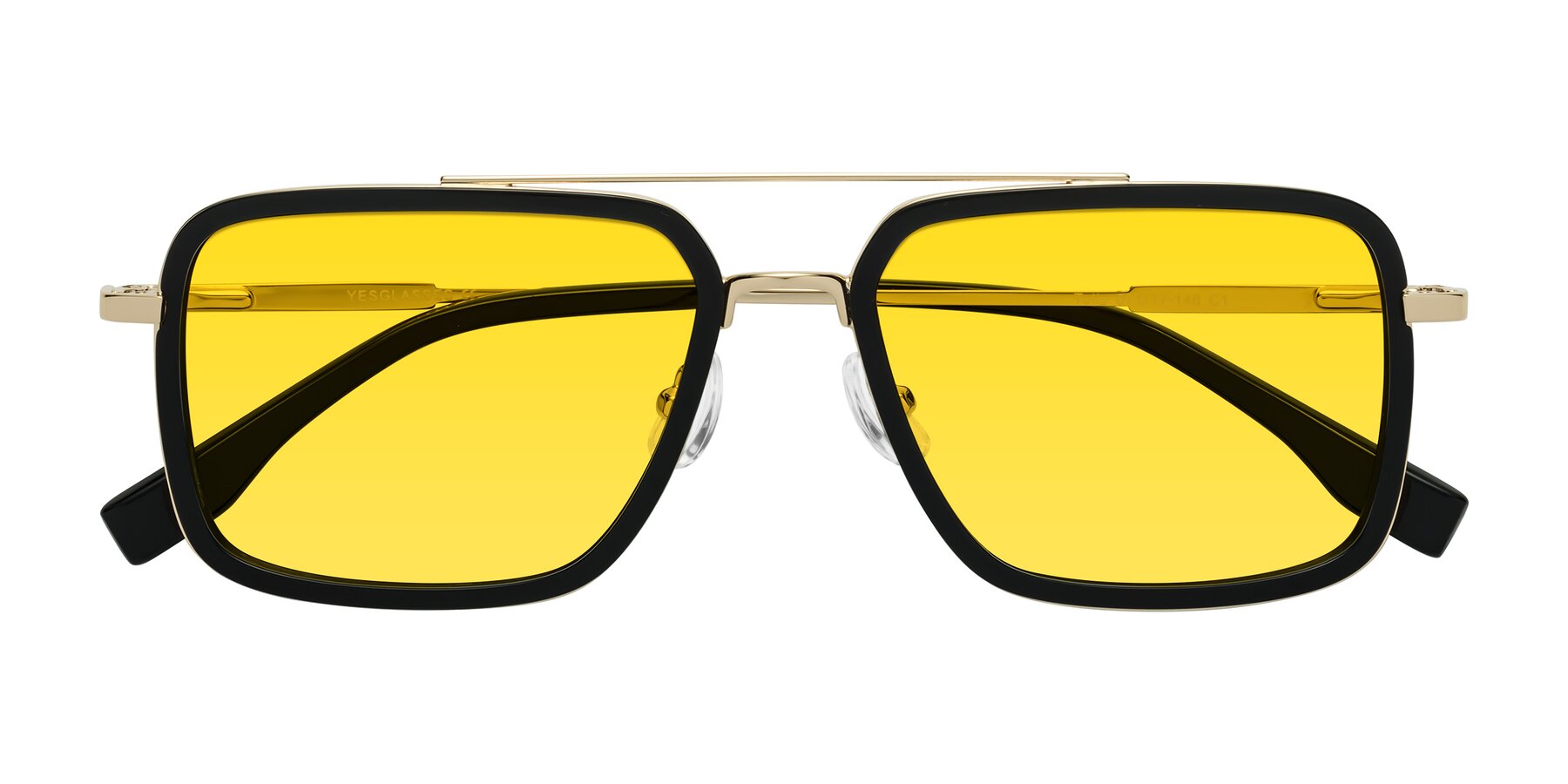 Folded Front of Tulip in Black-Gold with Yellow Tinted Lenses