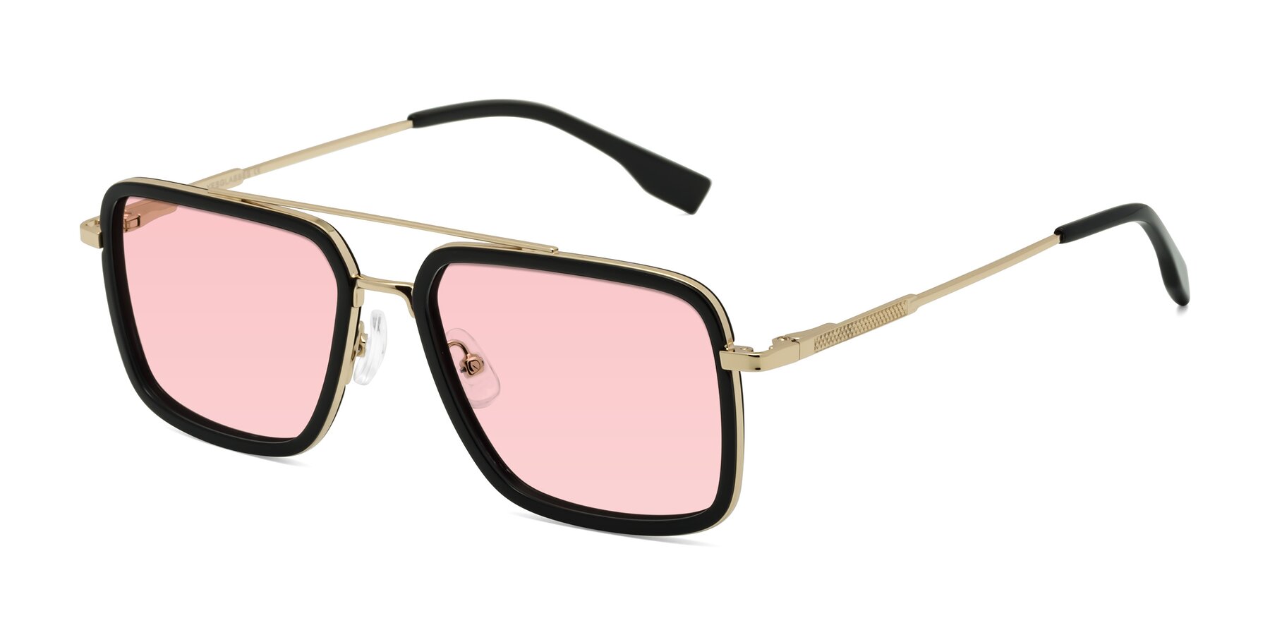 Angle of Tulip in Black-Gold with Light Garnet Tinted Lenses