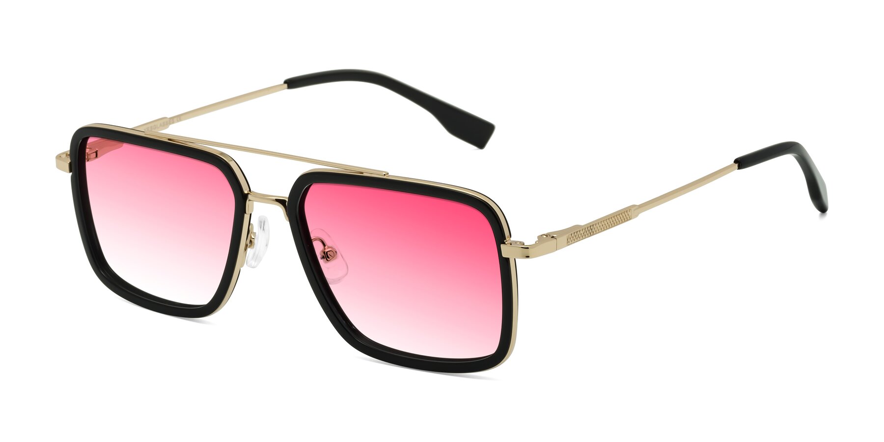 Angle of Tulip in Black-Gold with Pink Gradient Lenses