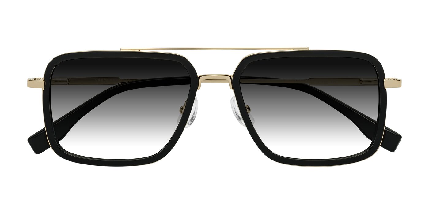 Tulip - Black / Gold Gradient Sunglasses