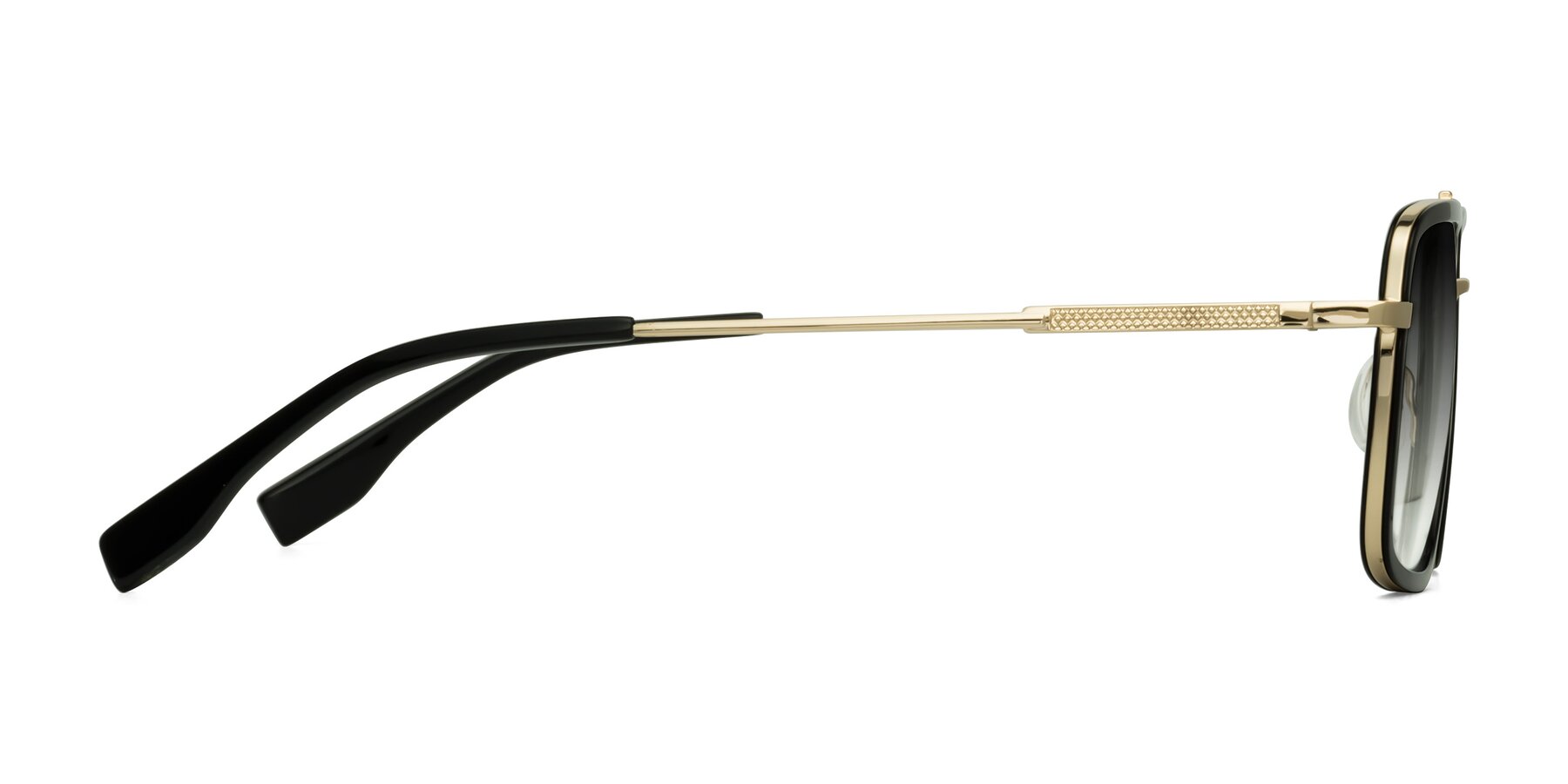 Side of Tulip in Black-Gold with Gray Gradient Lenses