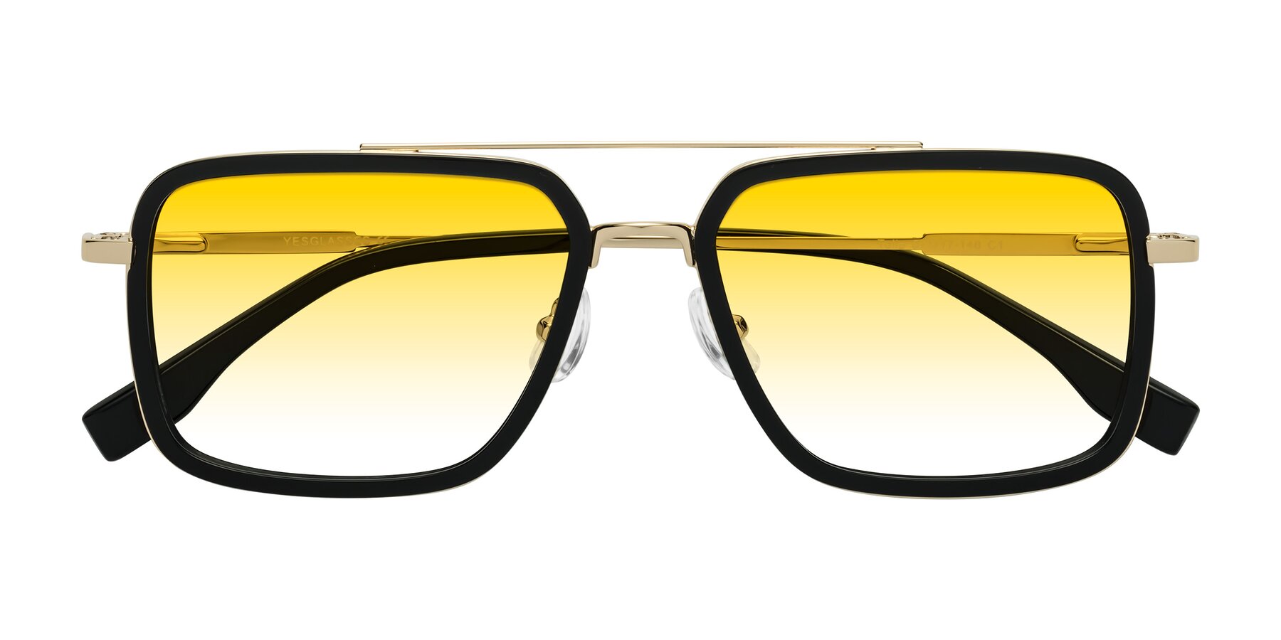 Folded Front of Tulip in Black-Gold with Yellow Gradient Lenses