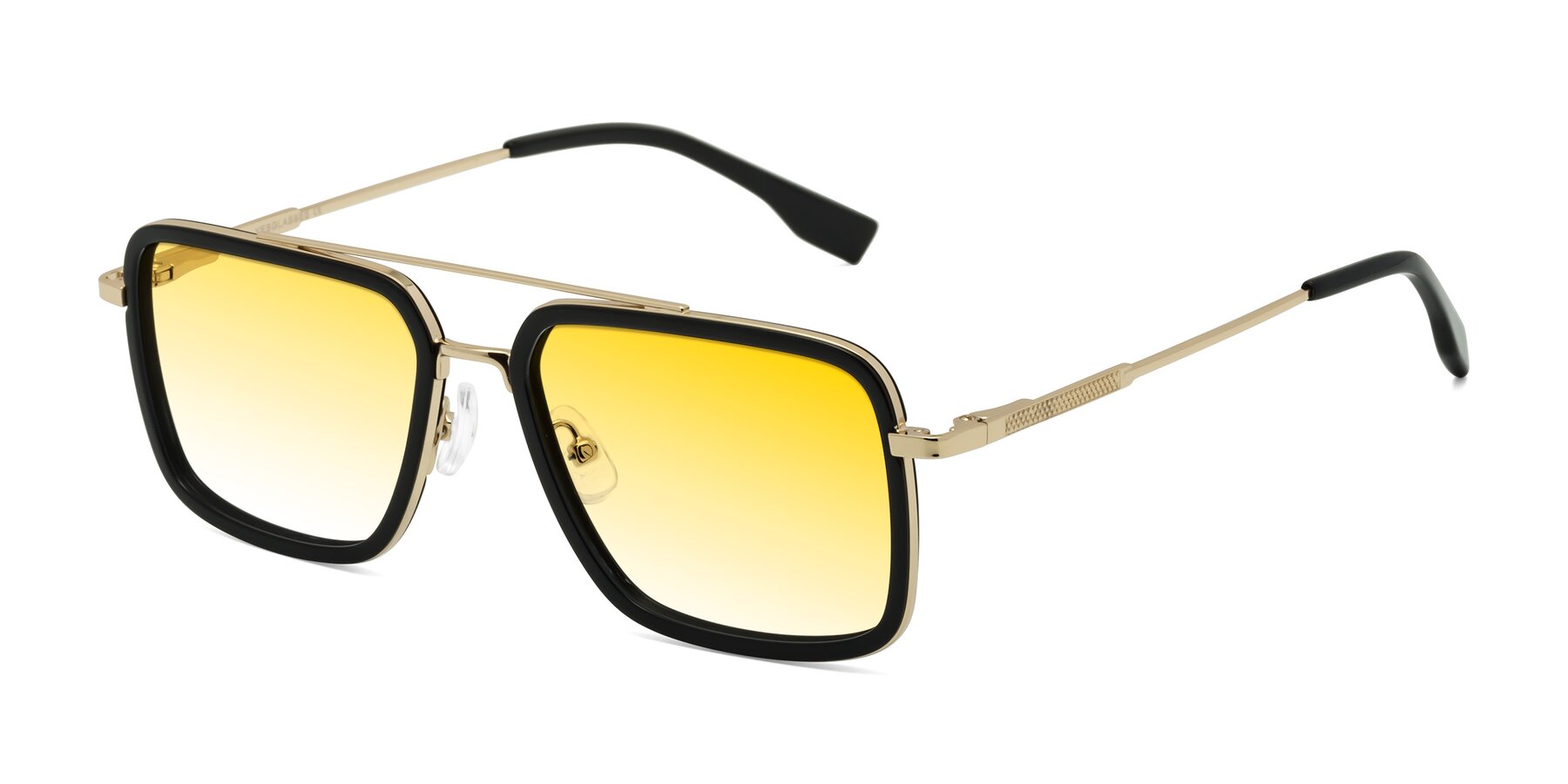 Angle of Tulip in Black-Gold with Yellow Gradient Lenses