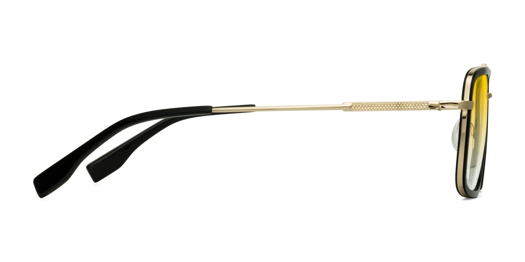 Side of Tulip in Black-Gold with Yellow Gradient Lenses