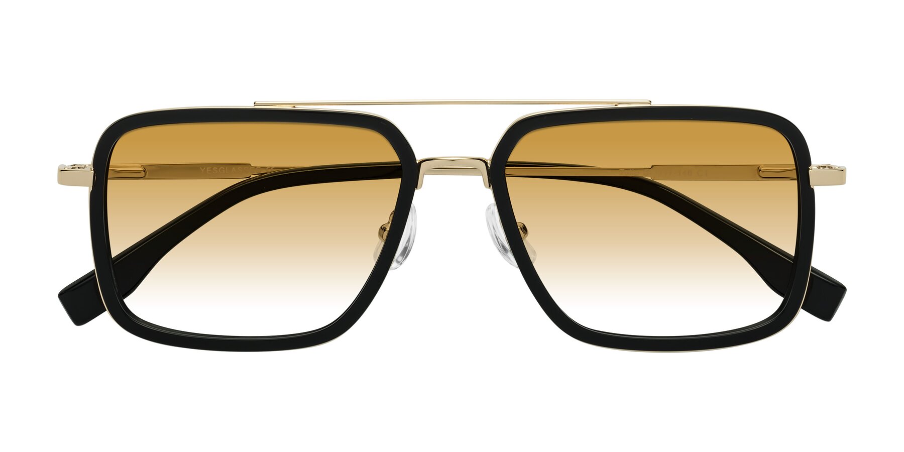 Folded Front of Tulip in Black-Gold with Champagne Gradient Lenses