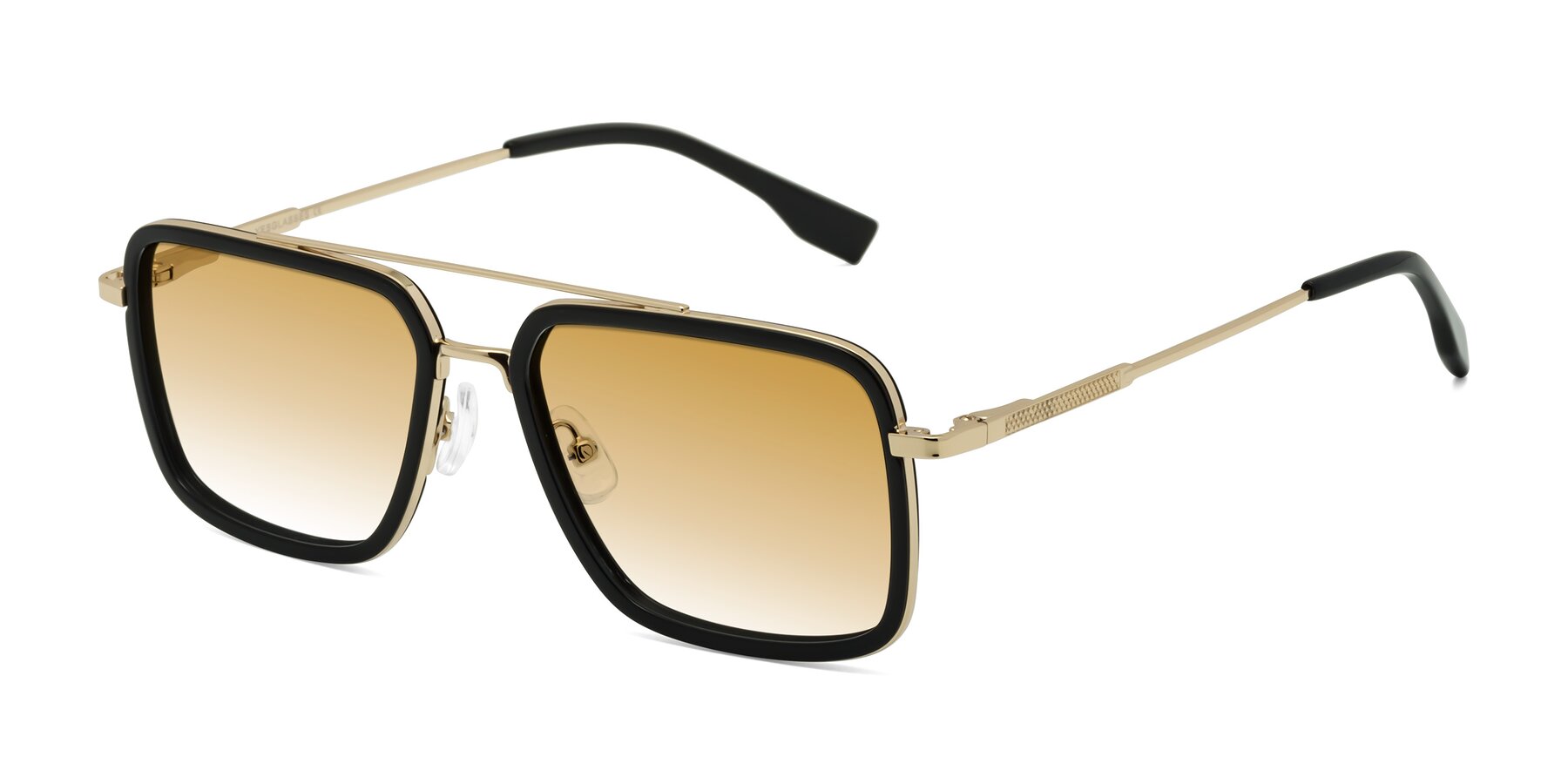 Angle of Tulip in Black-Gold with Champagne Gradient Lenses