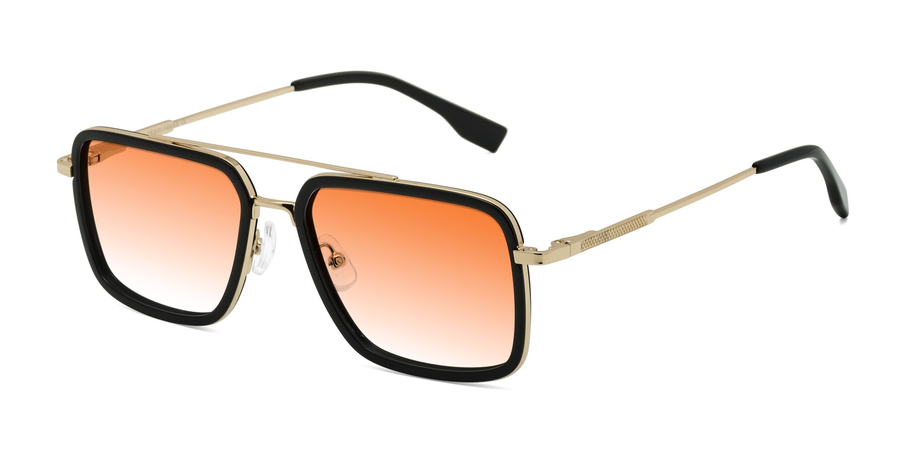 Angle of Tulip in Black-Gold with Orange Gradient Lenses