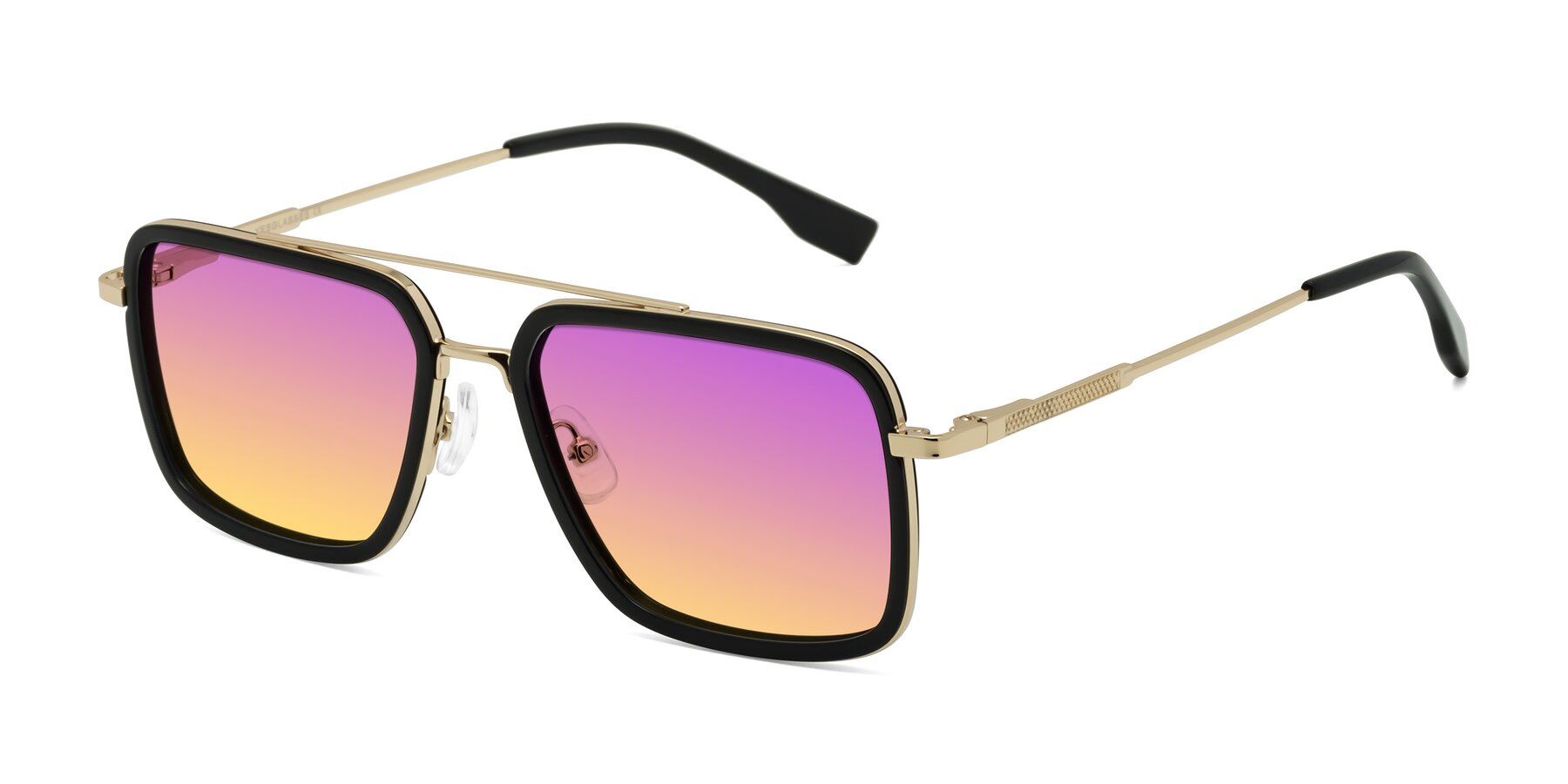 Angle of Tulip in Black-Gold with Purple / Yellow Gradient Lenses