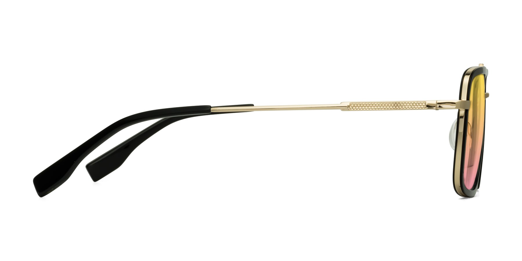 Side of Tulip in Black-Gold with Yellow / Pink Gradient Lenses