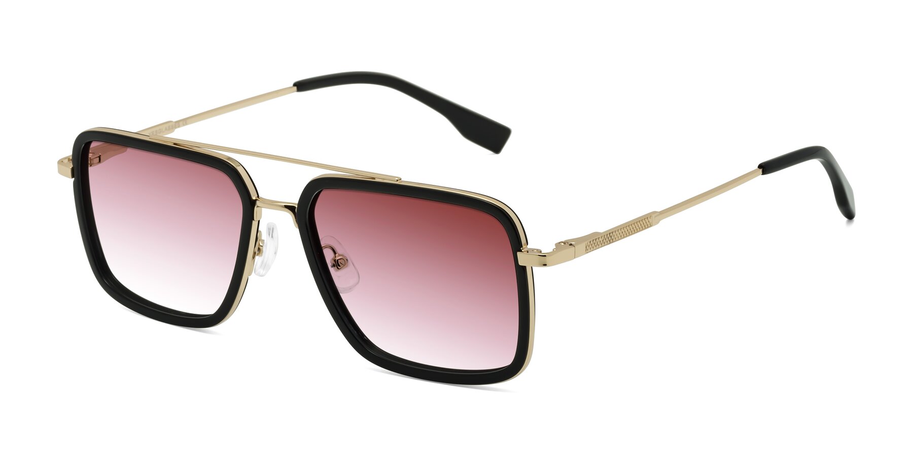 Angle of Tulip in Black-Gold with Garnet Gradient Lenses