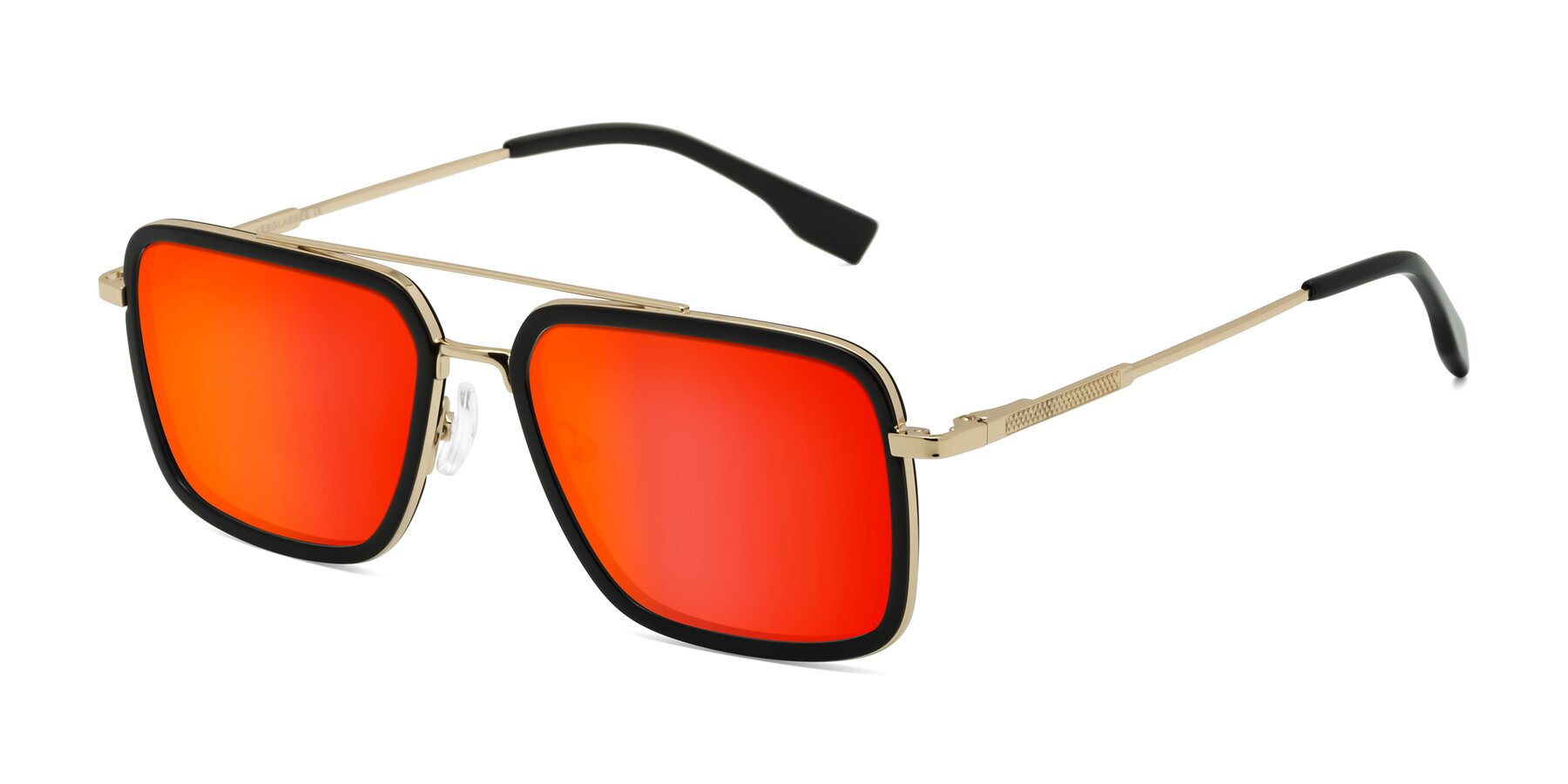 Angle of Tulip in Black-Gold with Red Gold Mirrored Lenses