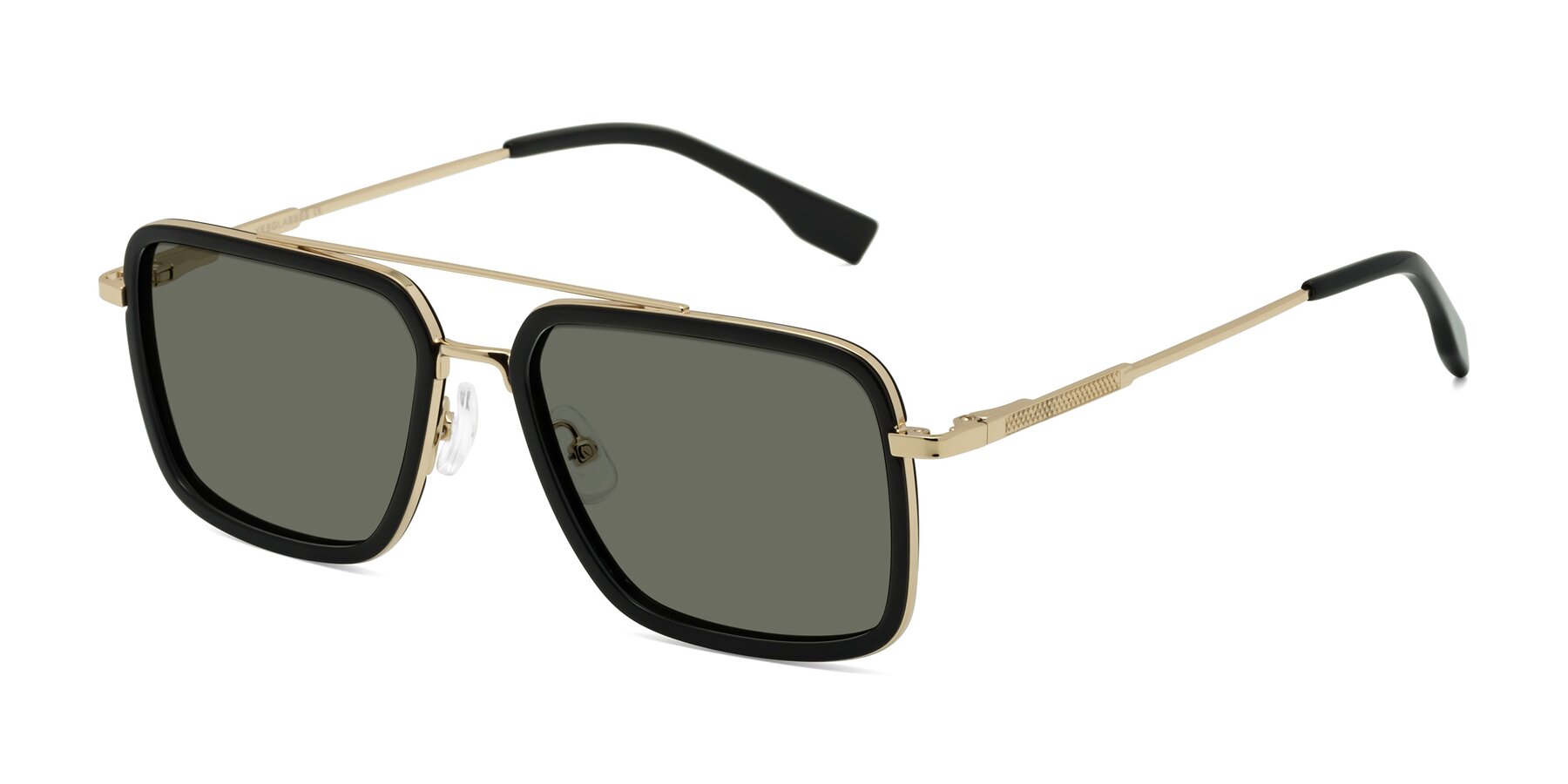 Angle of Tulip in Black-Gold with Gray Polarized Lenses