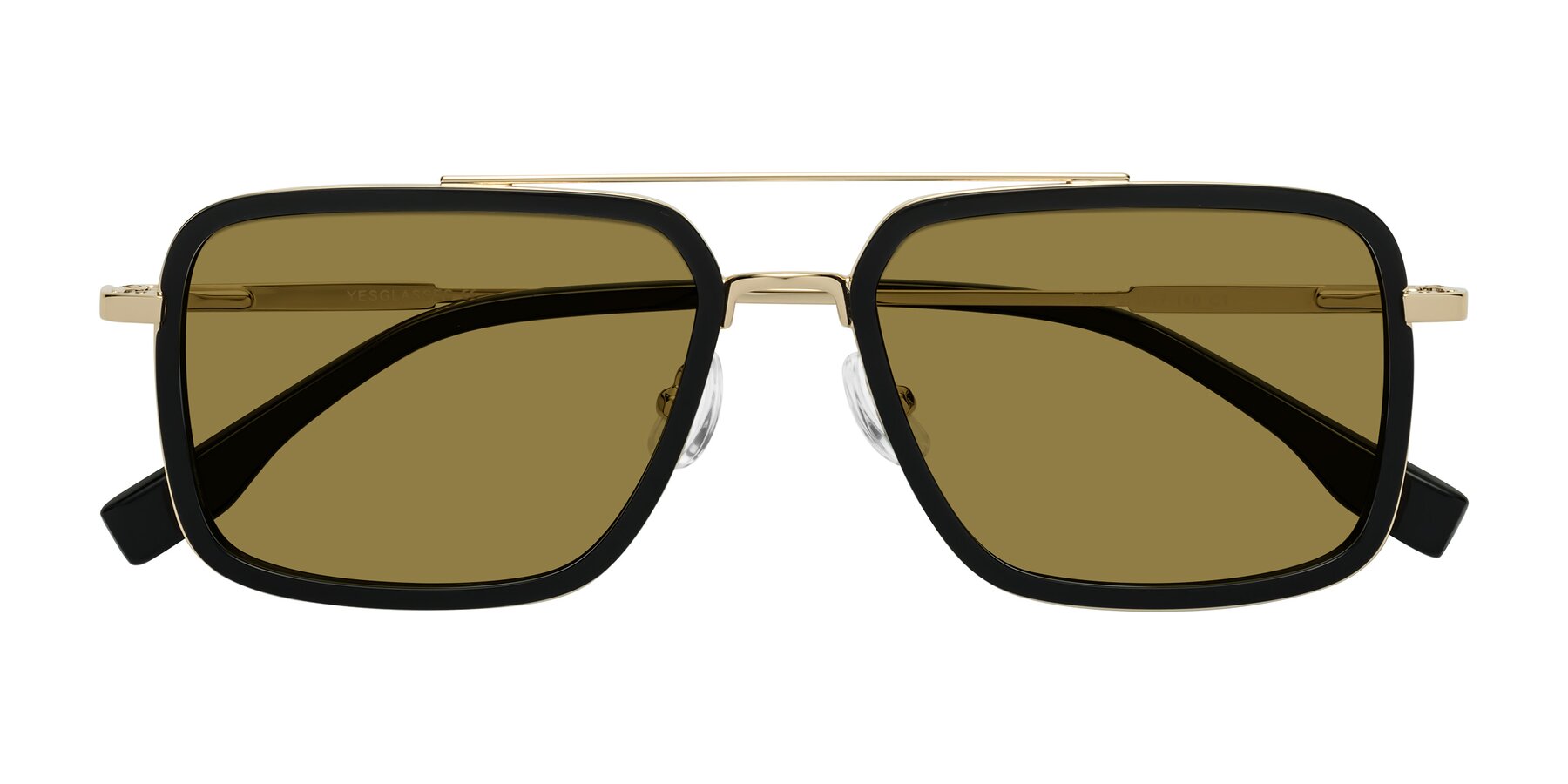 Folded Front of Tulip in Black-Gold with Brown Polarized Lenses