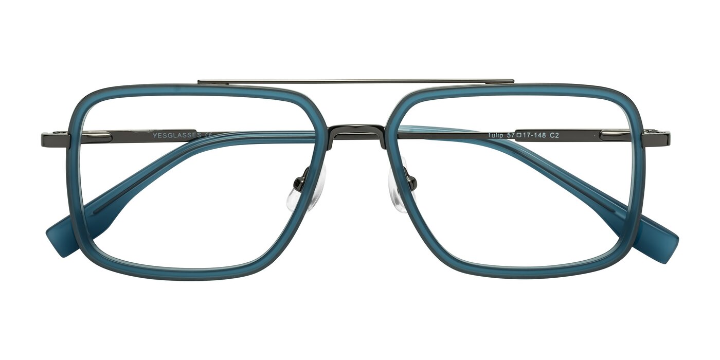 Tulip - Teal / Gunmetal Blue Light Glasses