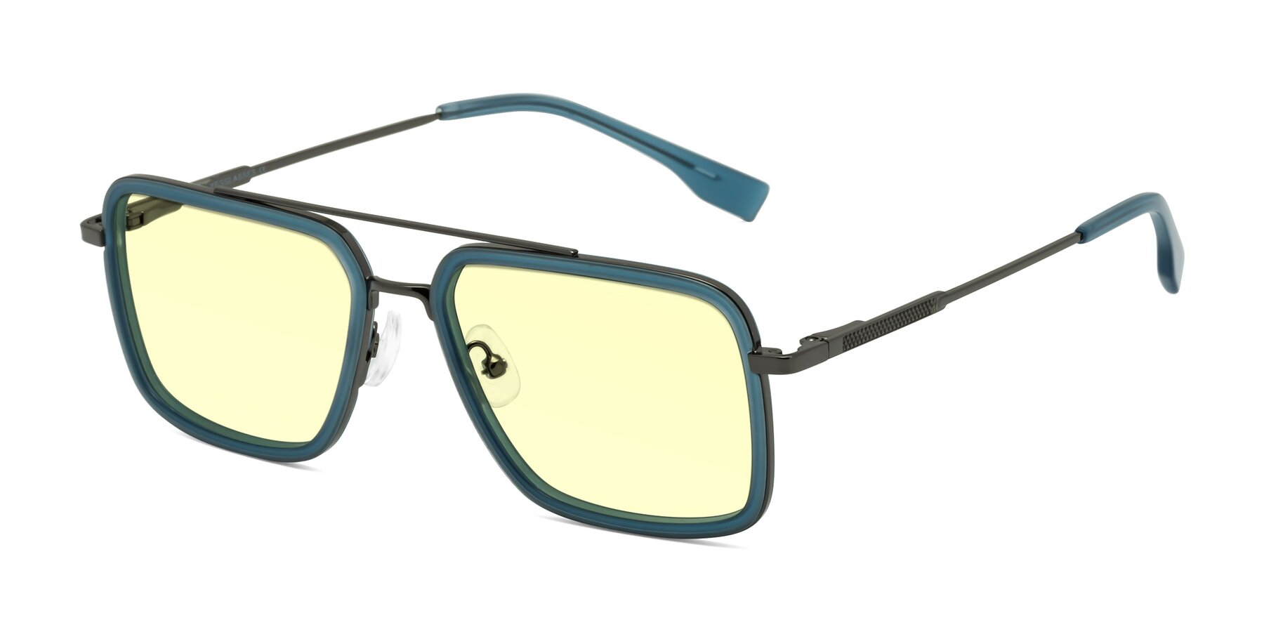 Angle of Tulip in Teal-Gunmetal with Light Yellow Tinted Lenses