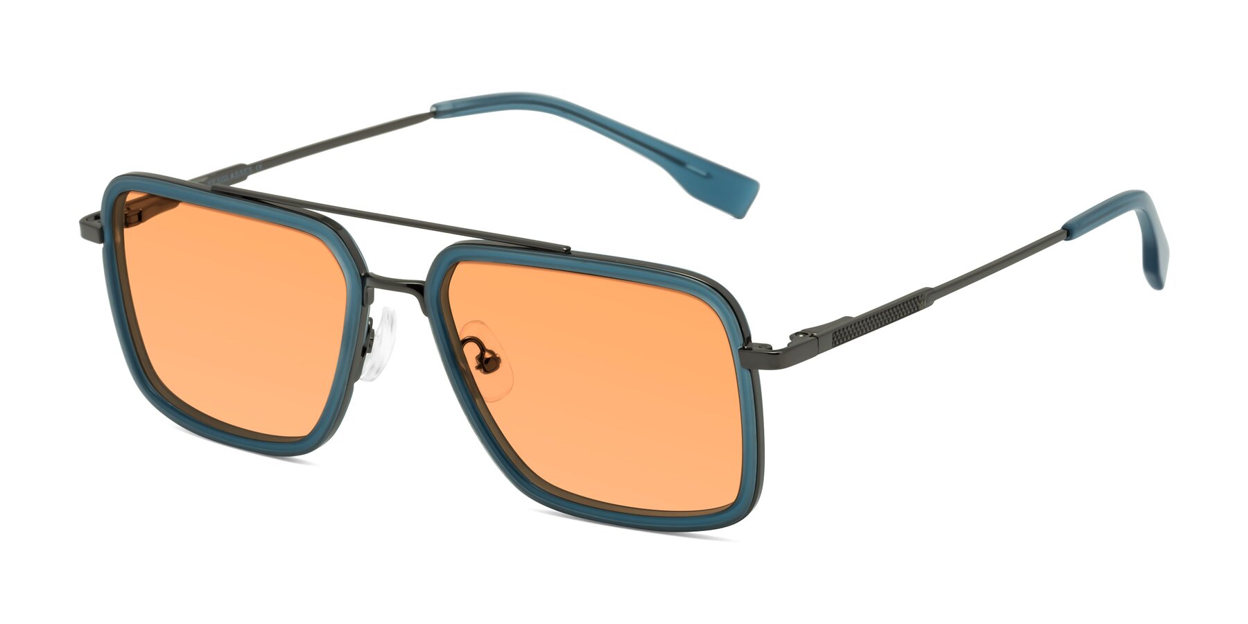 Angle of Tulip in Teal-Gunmetal with Medium Orange Tinted Lenses