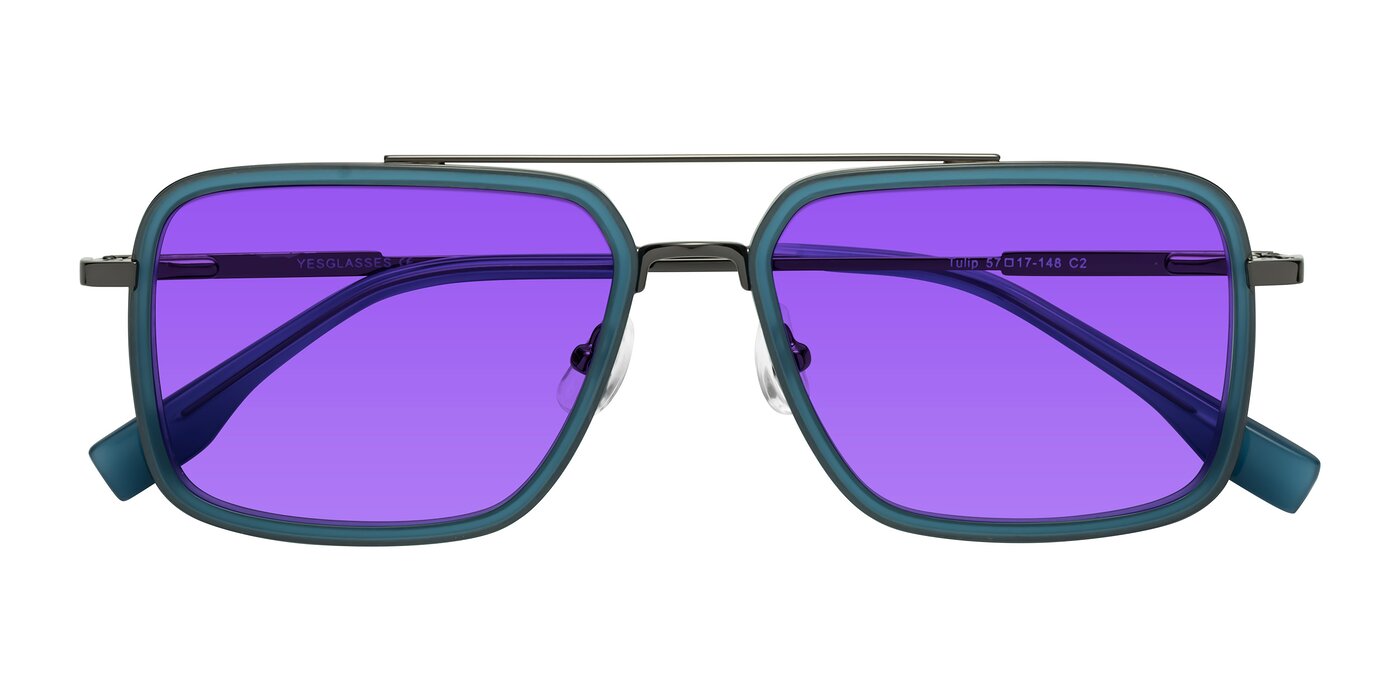 Tulip - Teal / Gunmetal Tinted Sunglasses