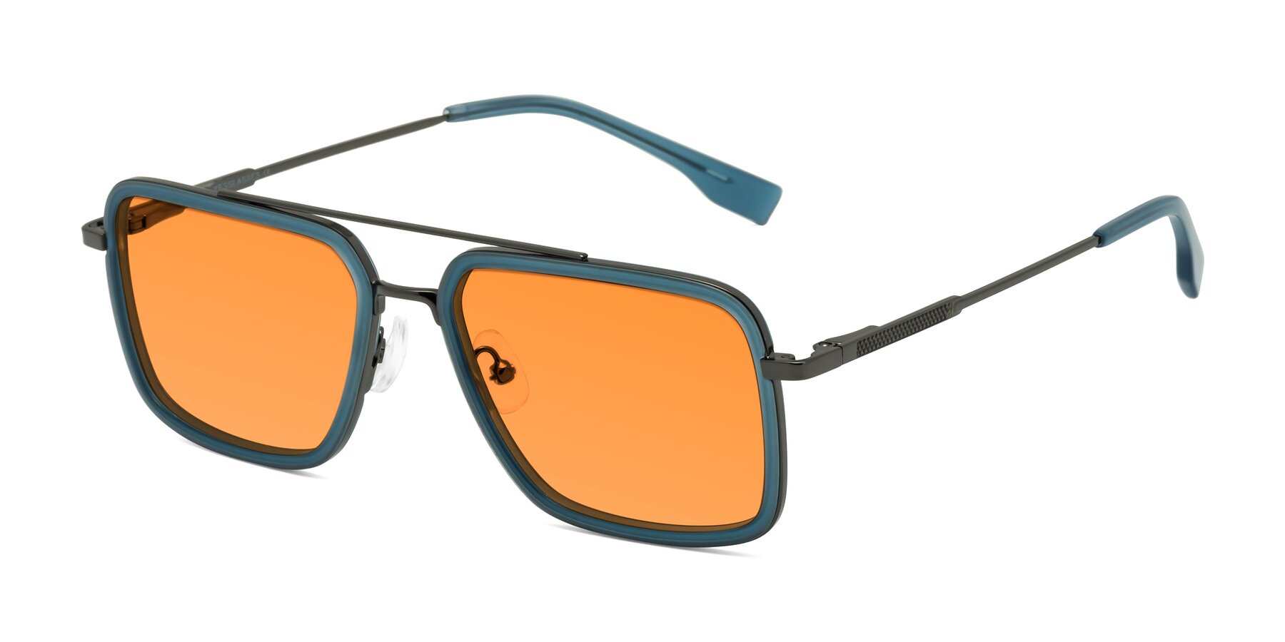 Angle of Tulip in Teal-Gunmetal with Orange Tinted Lenses