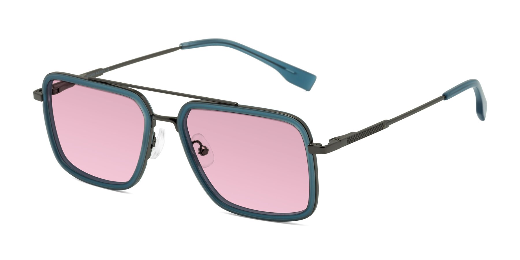 Angle of Tulip in Teal-Gunmetal with Light Wine Tinted Lenses