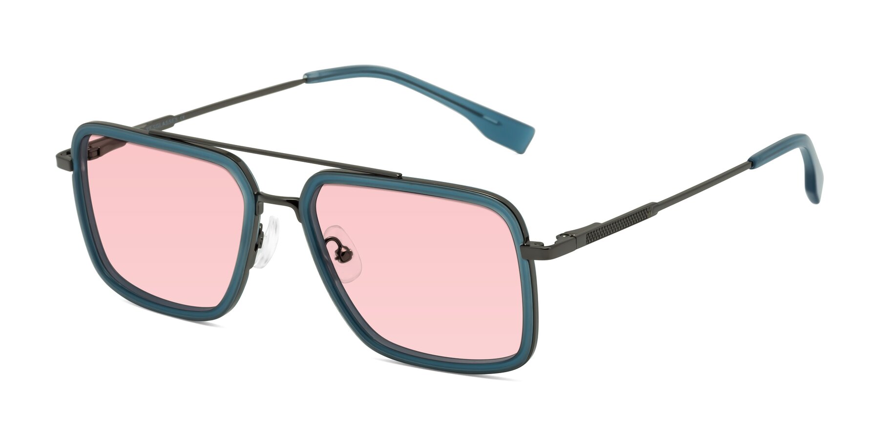 Angle of Tulip in Teal-Gunmetal with Light Garnet Tinted Lenses