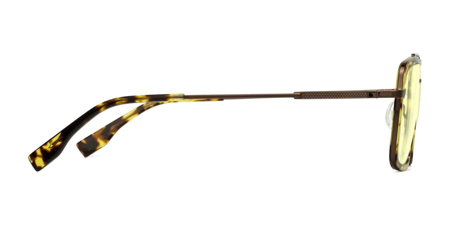 Side of Tulip in Tortoise-Brown with Light Yellow Tinted Lenses