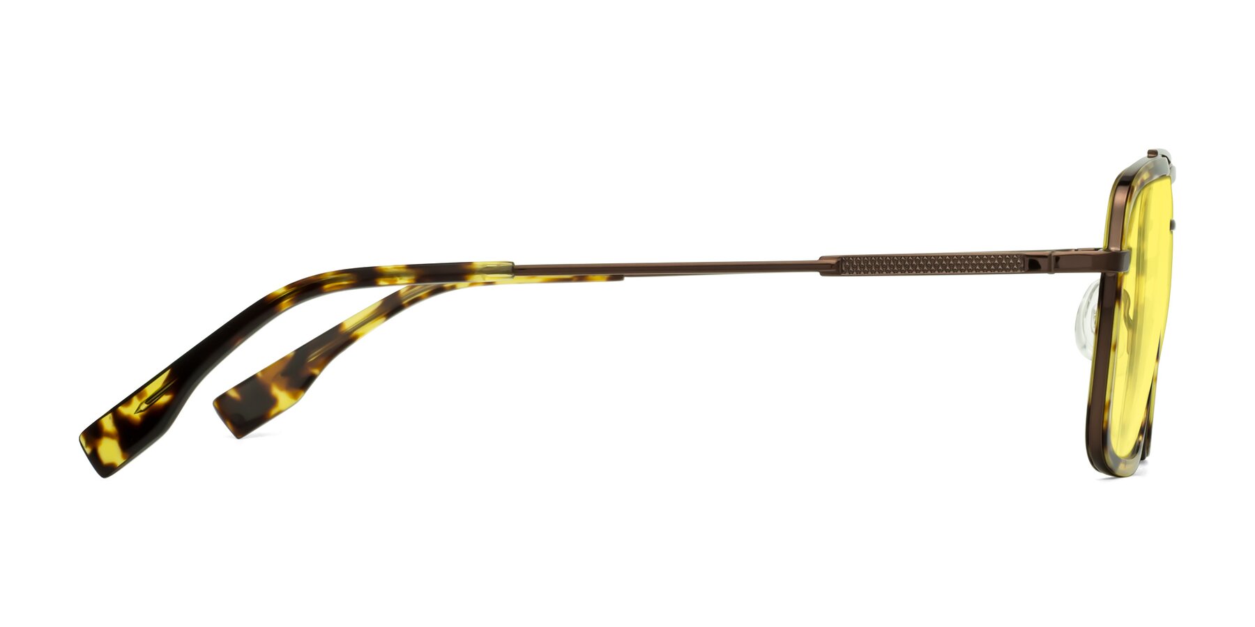 Side of Tulip in Tortoise-Brown with Medium Yellow Tinted Lenses