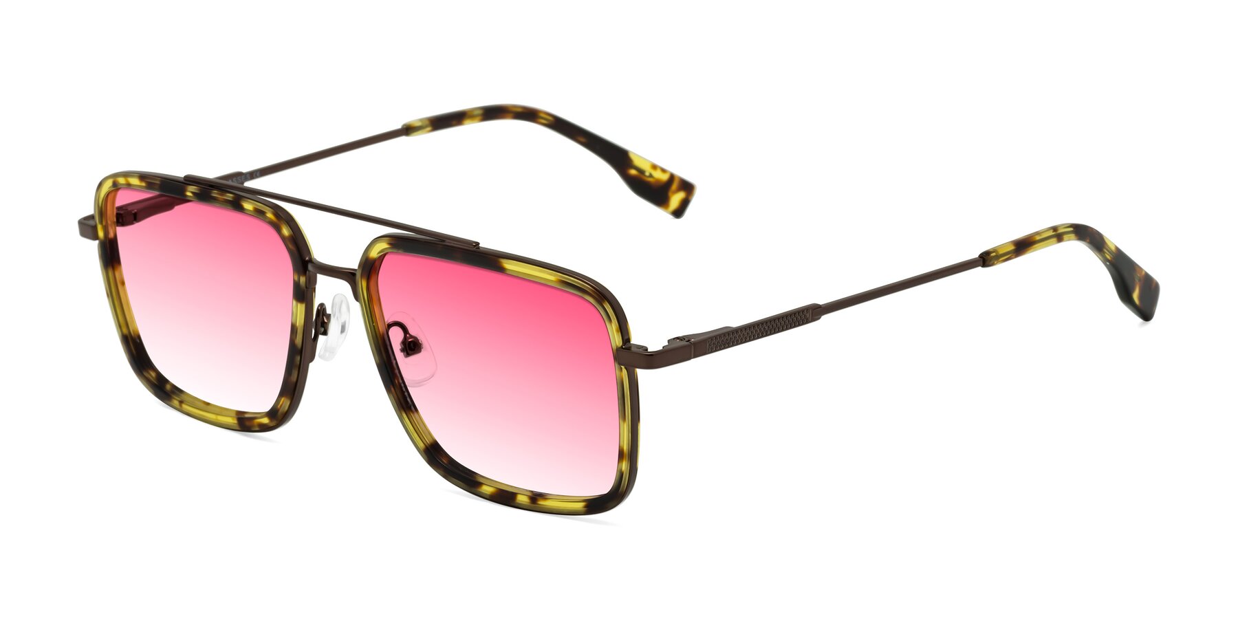 Angle of Tulip in Tortoise-Brown with Pink Gradient Lenses