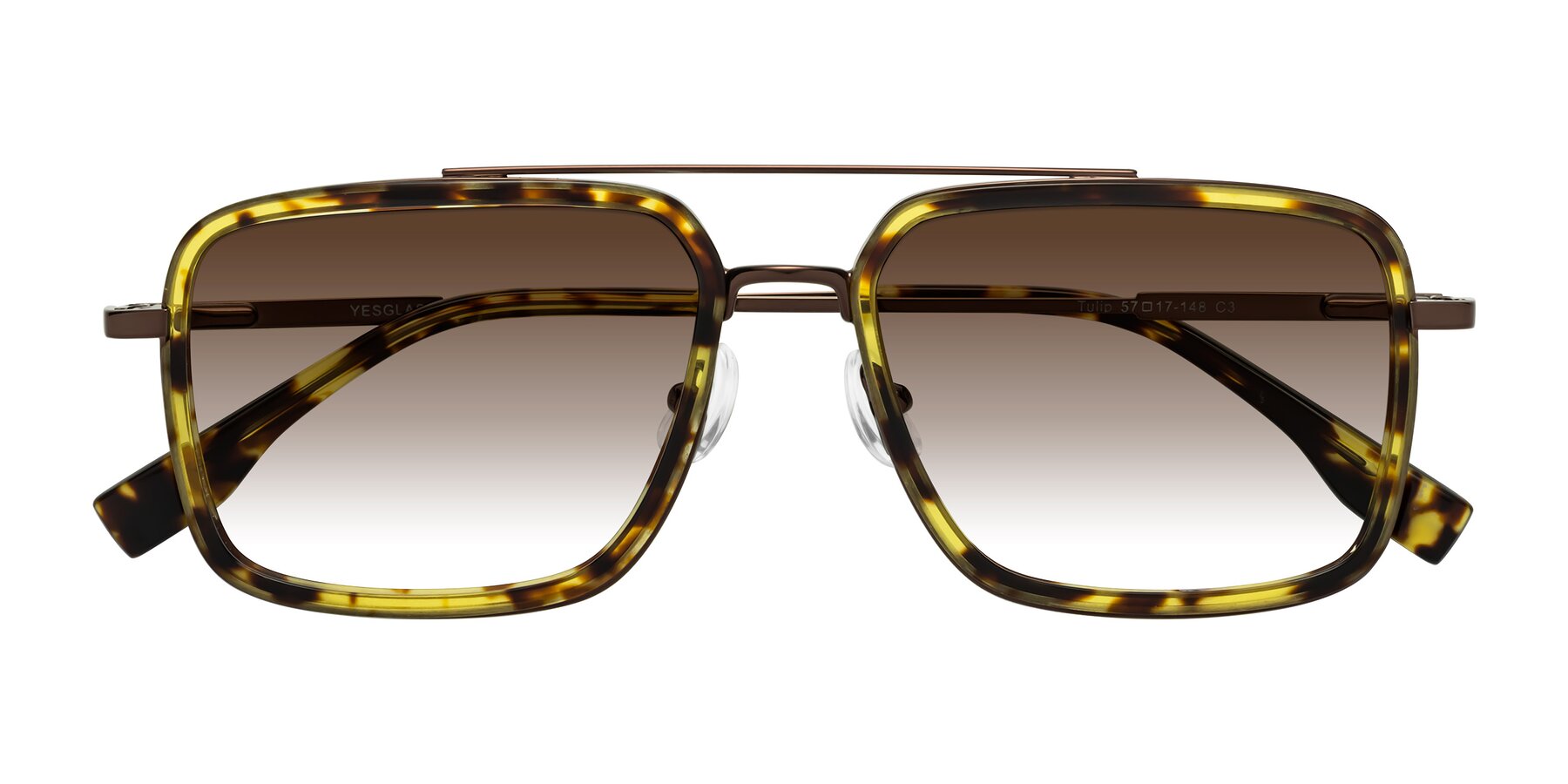 Folded Front of Tulip in Tortoise-Brown with Brown Gradient Lenses