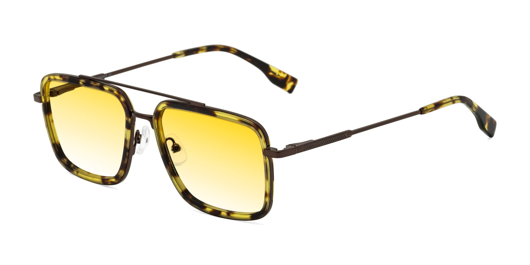 Angle of Tulip in Tortoise-Brown with Yellow Gradient Lenses