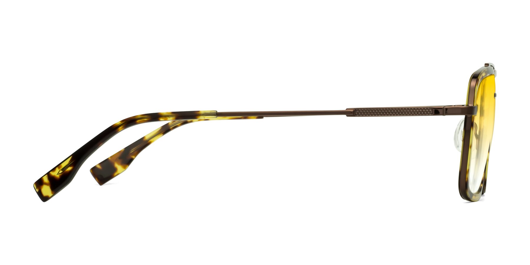 Side of Tulip in Tortoise-Brown with Yellow Gradient Lenses