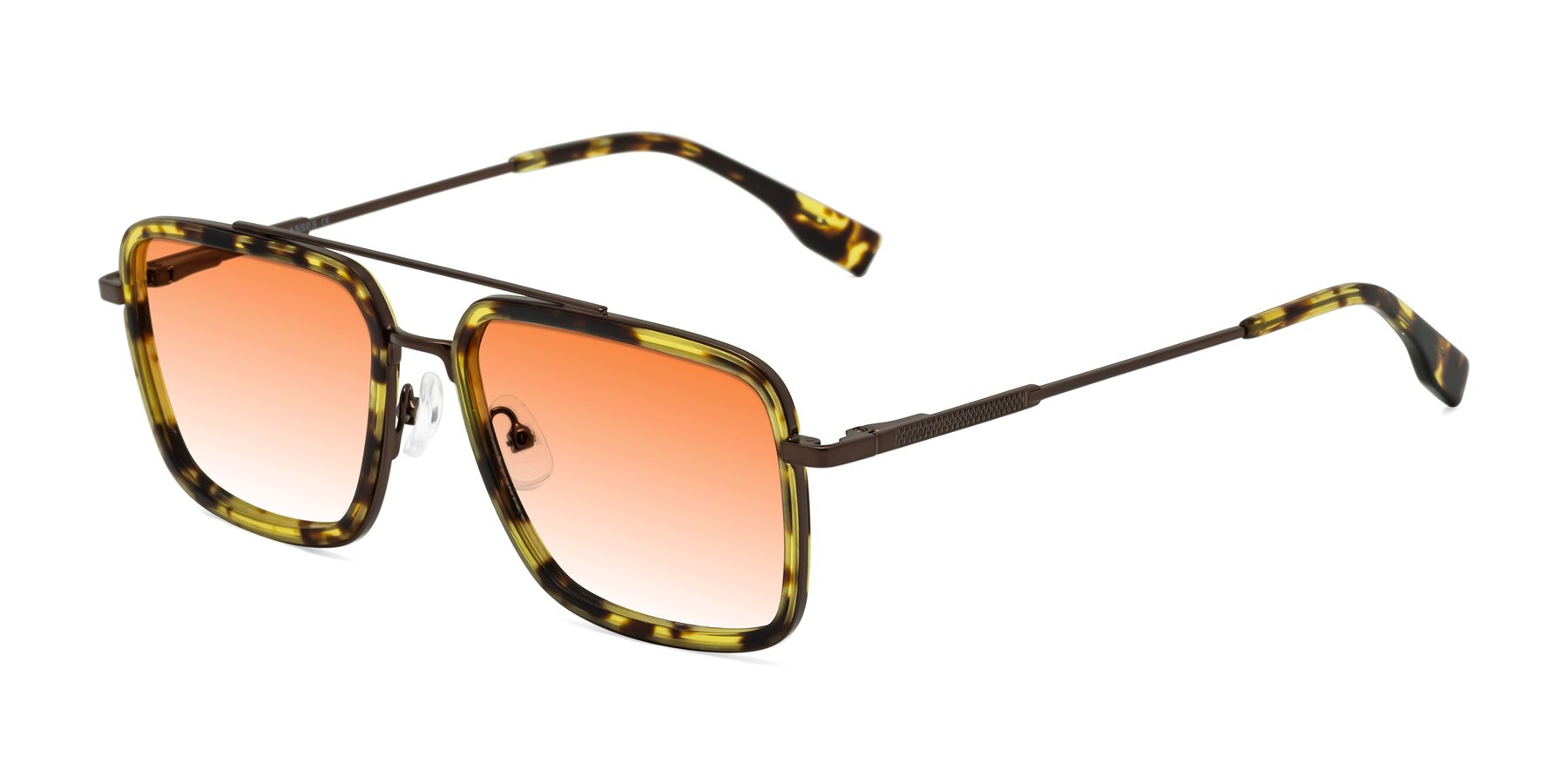 Angle of Tulip in Tortoise-Brown with Orange Gradient Lenses