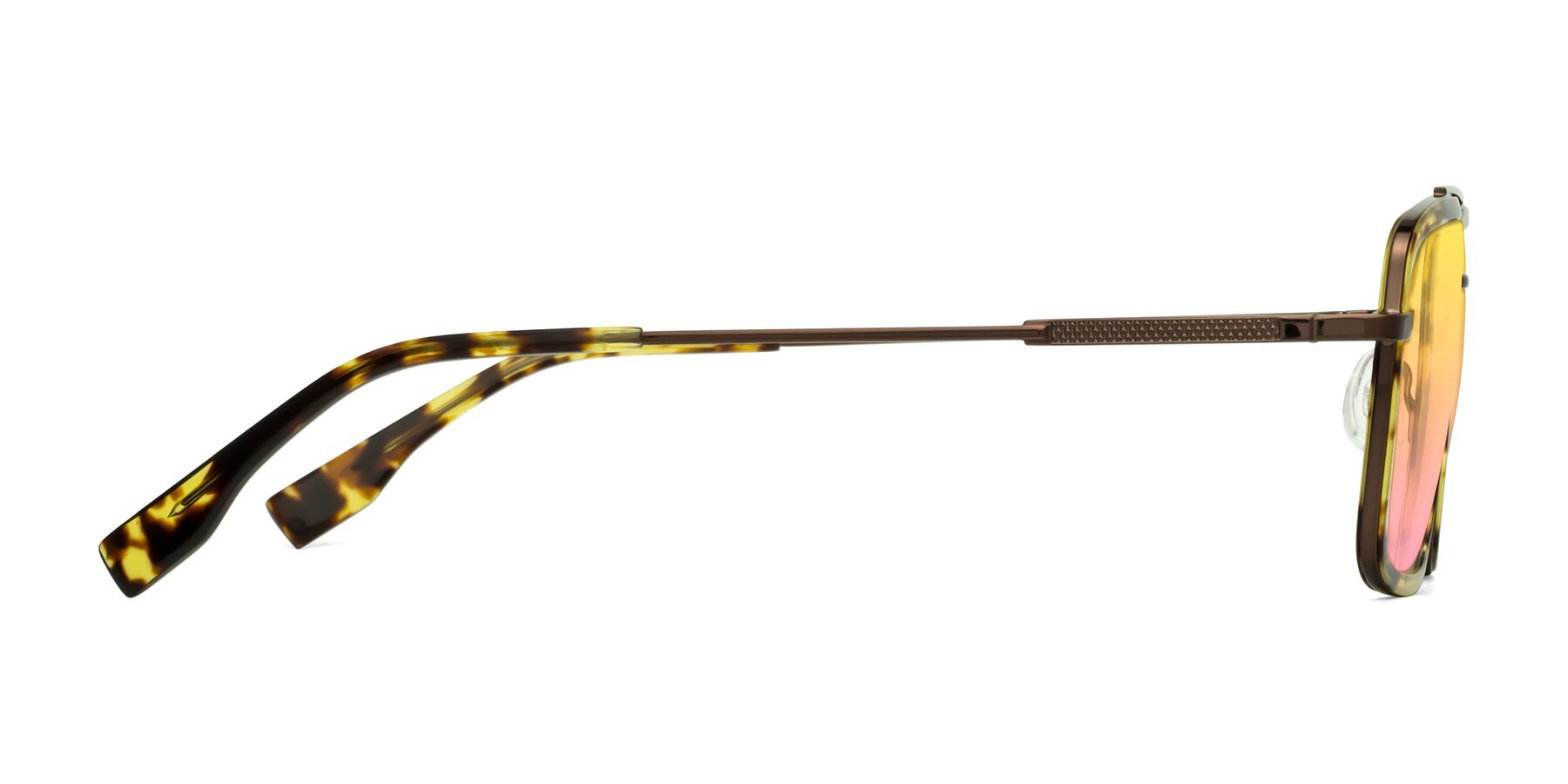 Side of Tulip in Tortoise-Brown with Yellow / Pink Gradient Lenses