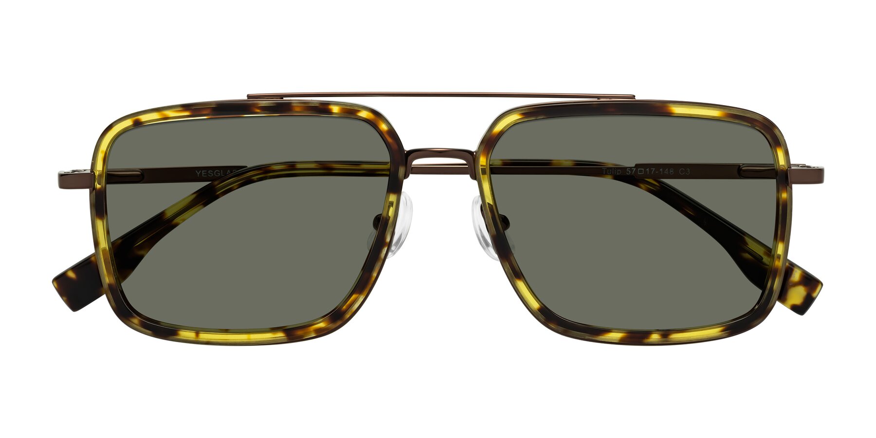 Folded Front of Tulip in Tortoise-Brown with Gray Polarized Lenses