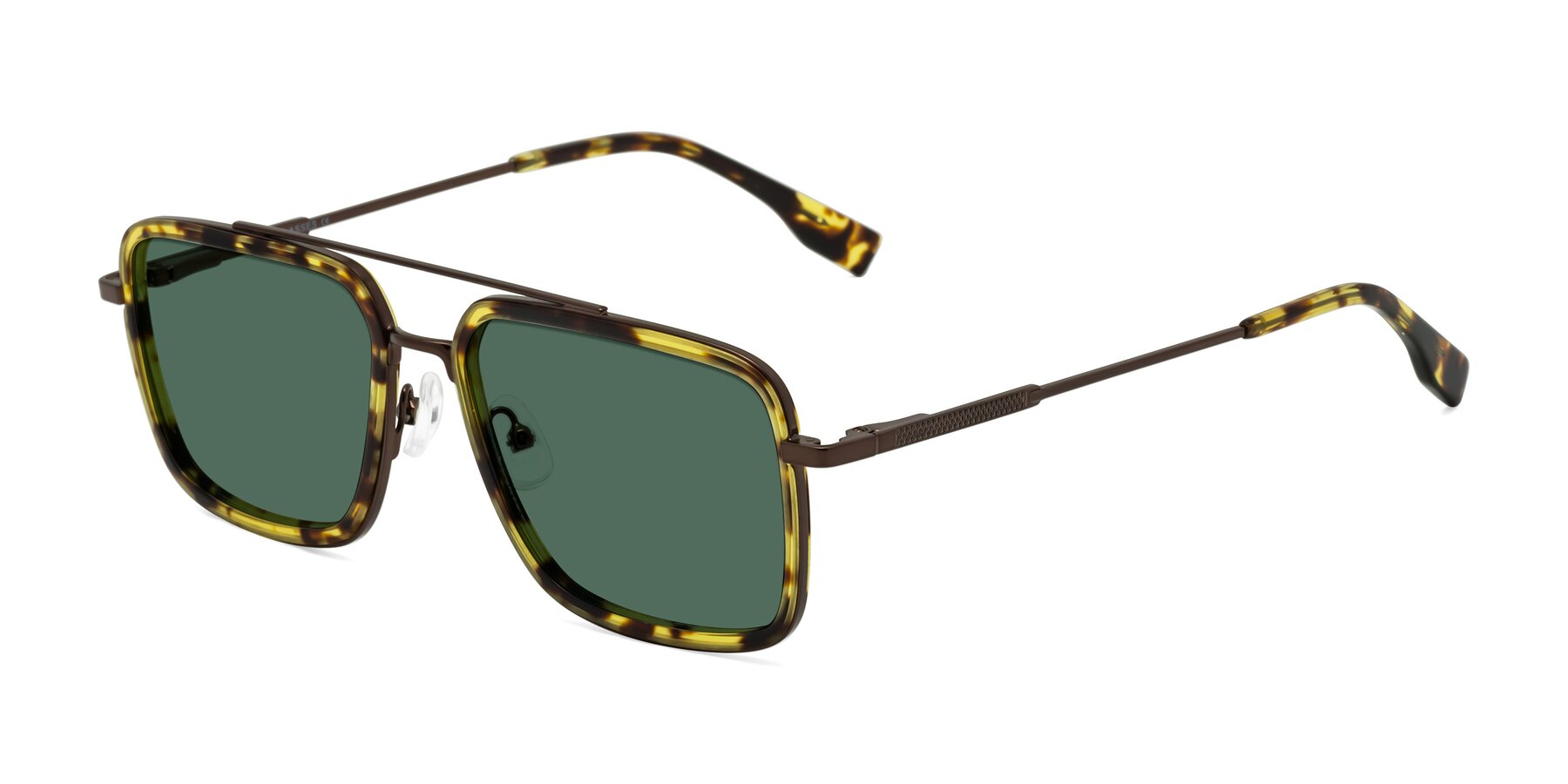 Angle of Tulip in Tortoise-Brown with Green Polarized Lenses