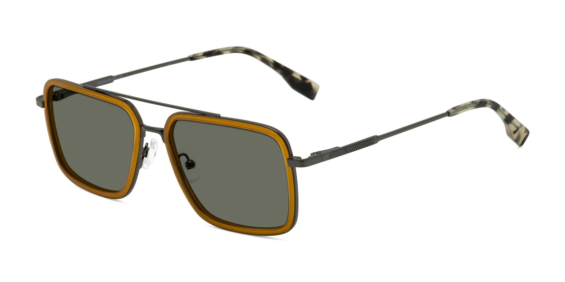 Angle of Tulip in Caramel-Gunmetal with Gray Polarized Lenses