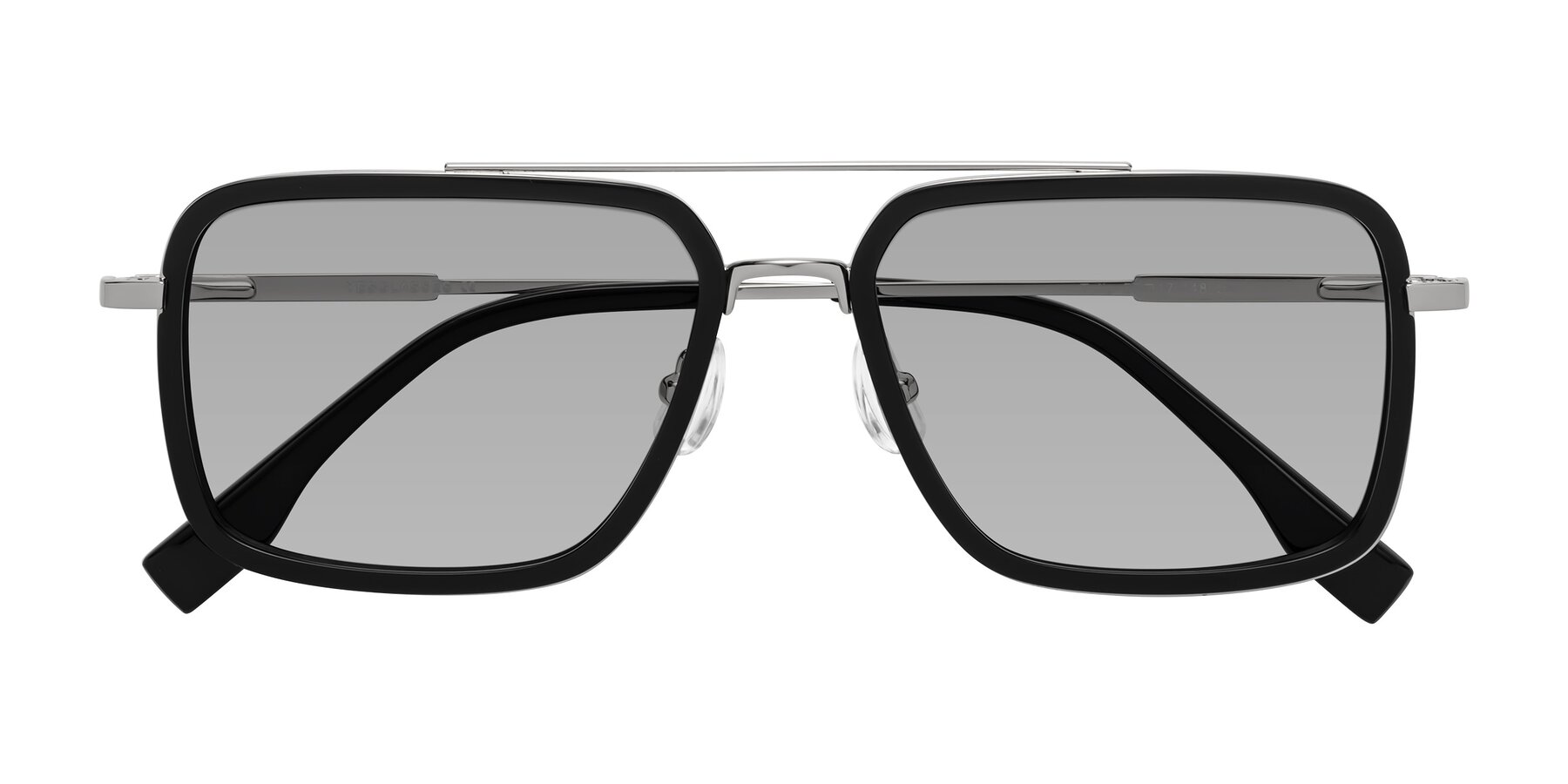 Folded Front of Tulip in Black-Silver with Light Gray Tinted Lenses