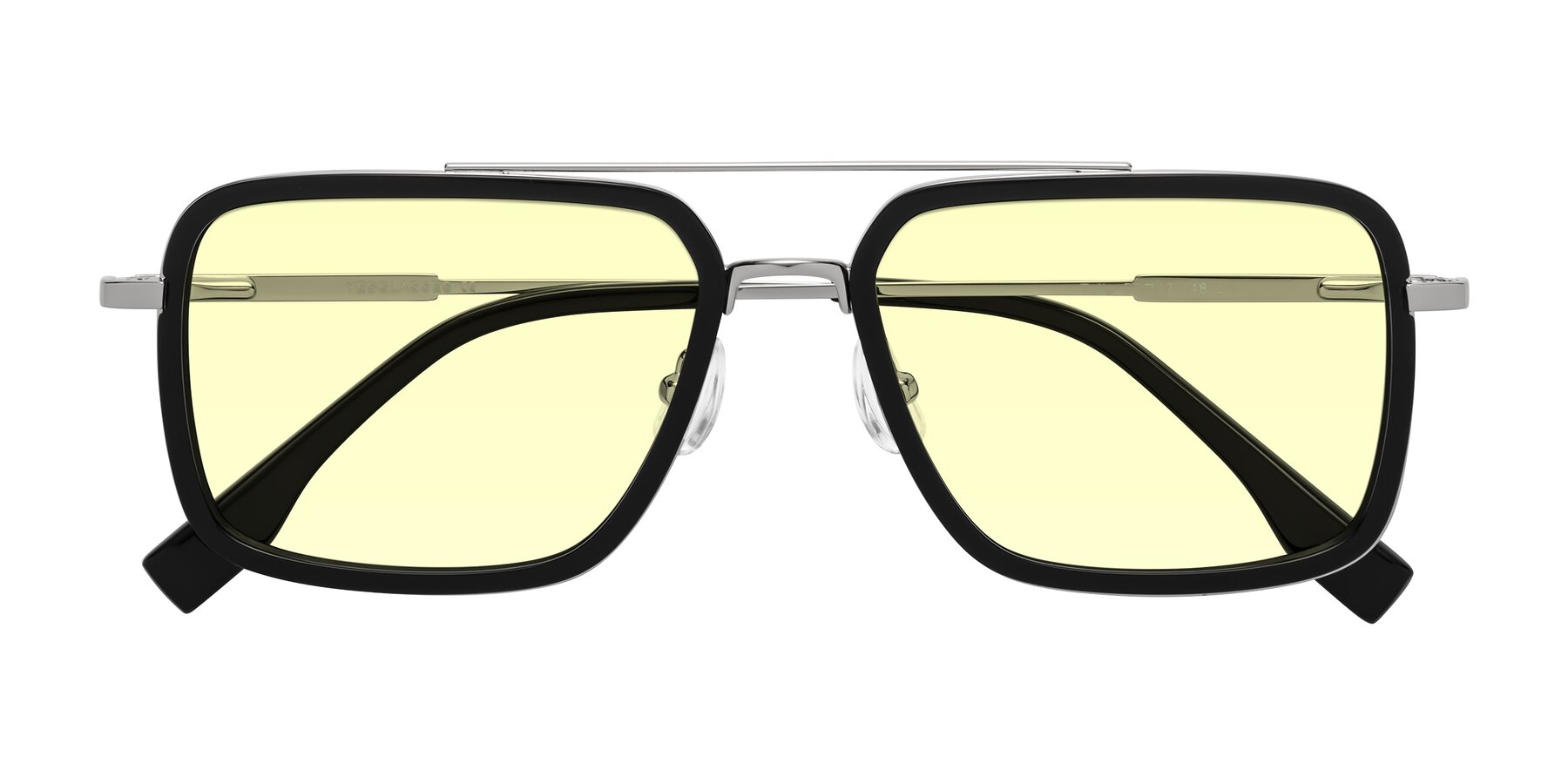 Folded Front of Tulip in Black-Silver with Light Yellow Tinted Lenses