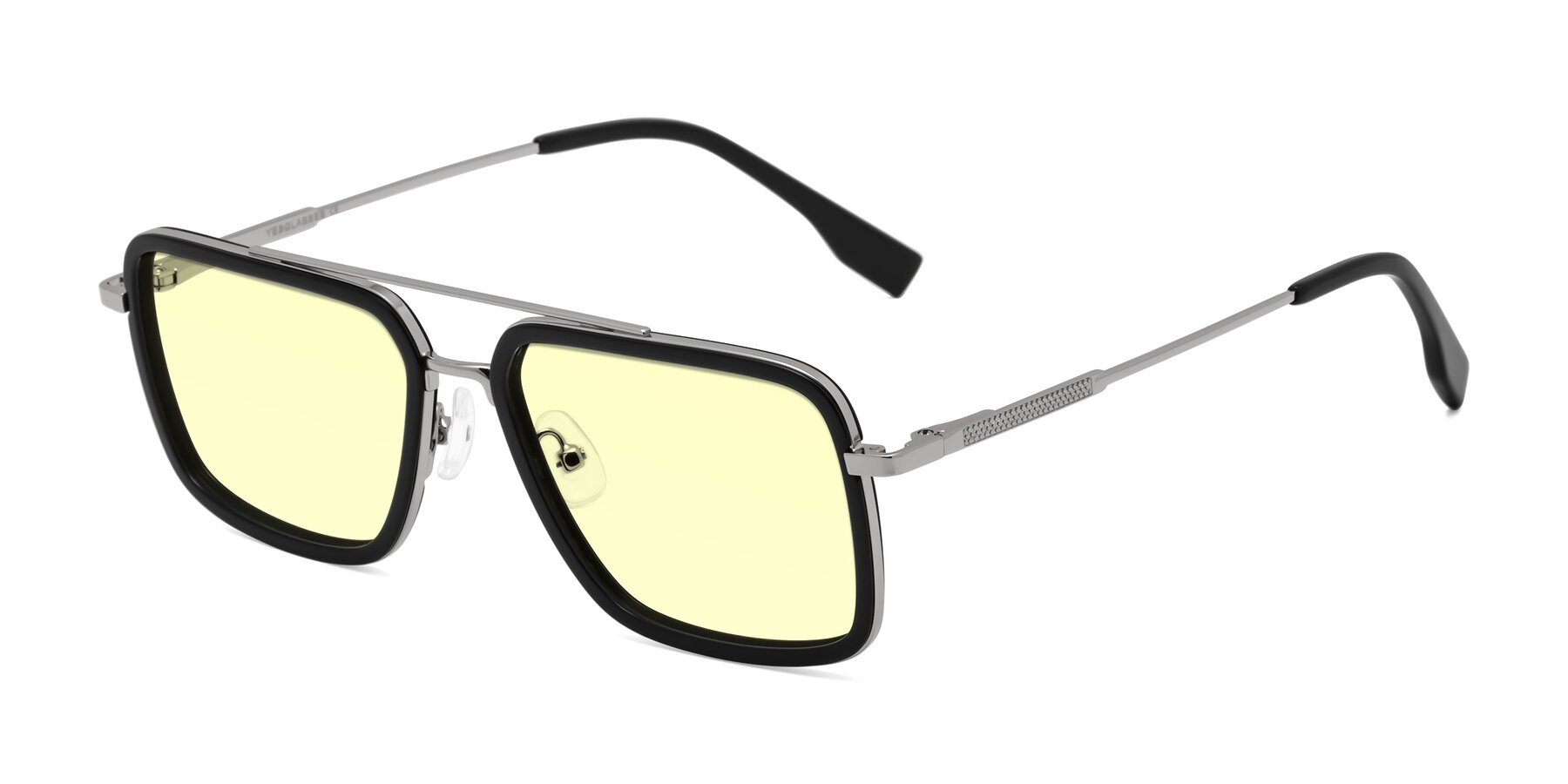 Angle of Tulip in Black-Silver with Light Yellow Tinted Lenses