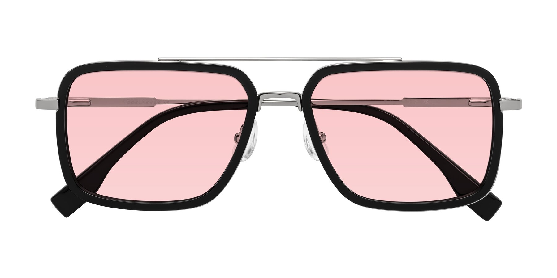 Folded Front of Tulip in Black-Silver with Light Garnet Tinted Lenses