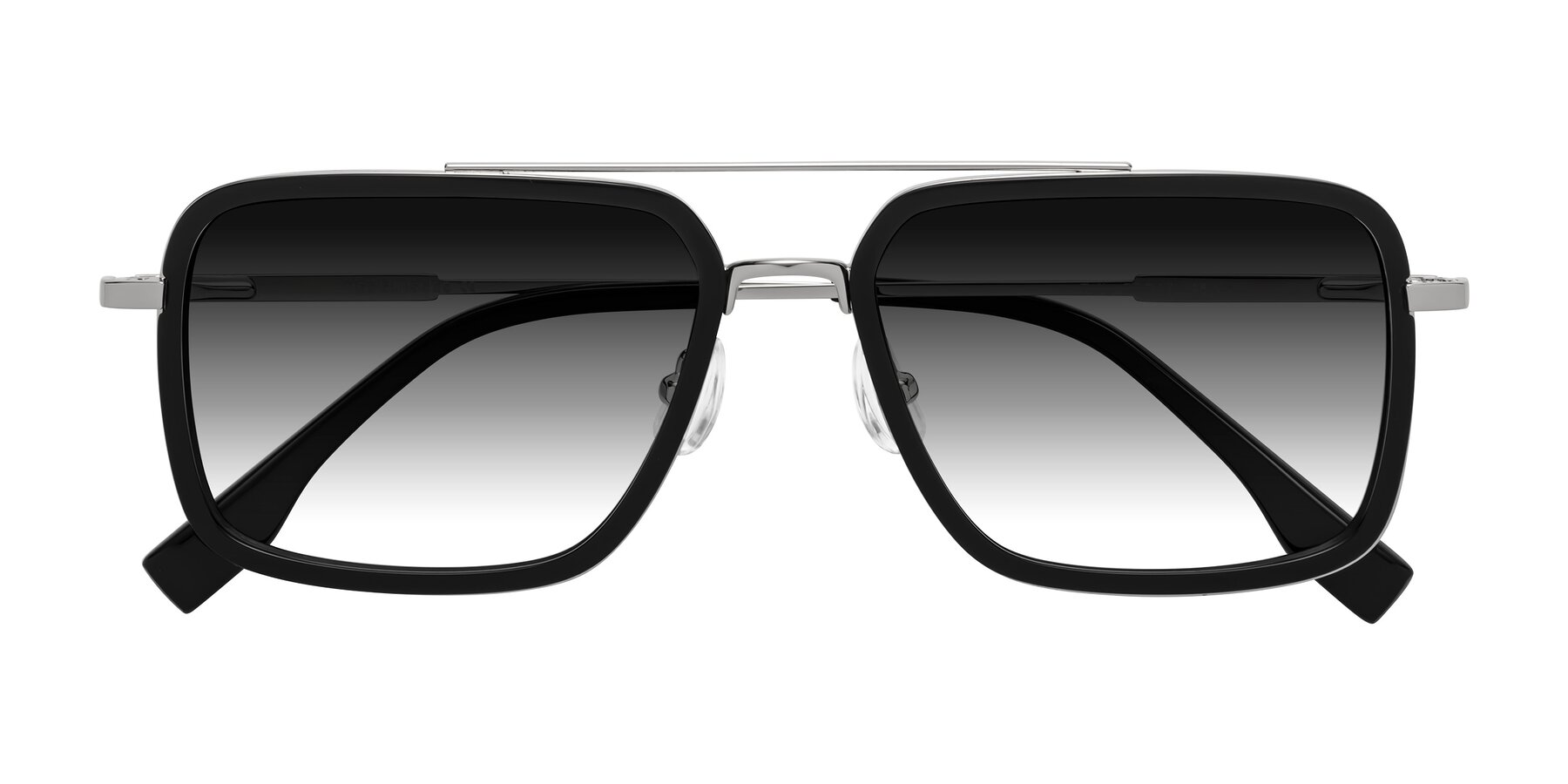 Folded Front of Tulip in Black-Silver with Gray Gradient Lenses