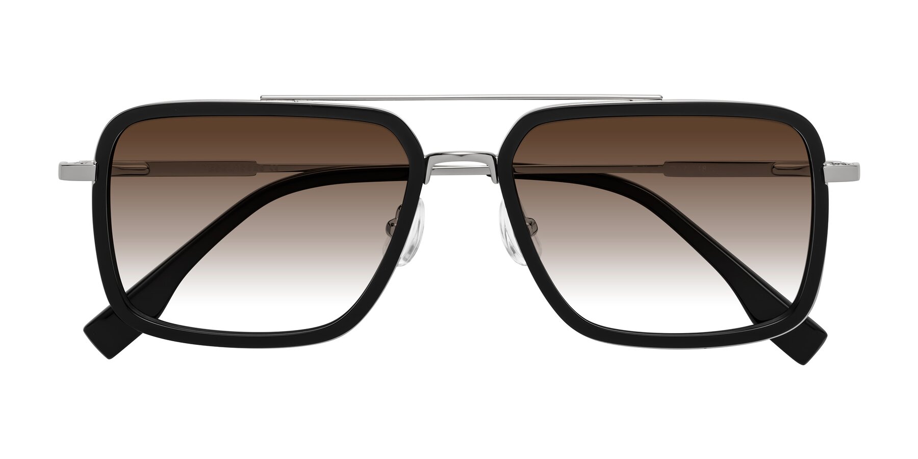 Folded Front of Tulip in Black-Silver with Brown Gradient Lenses